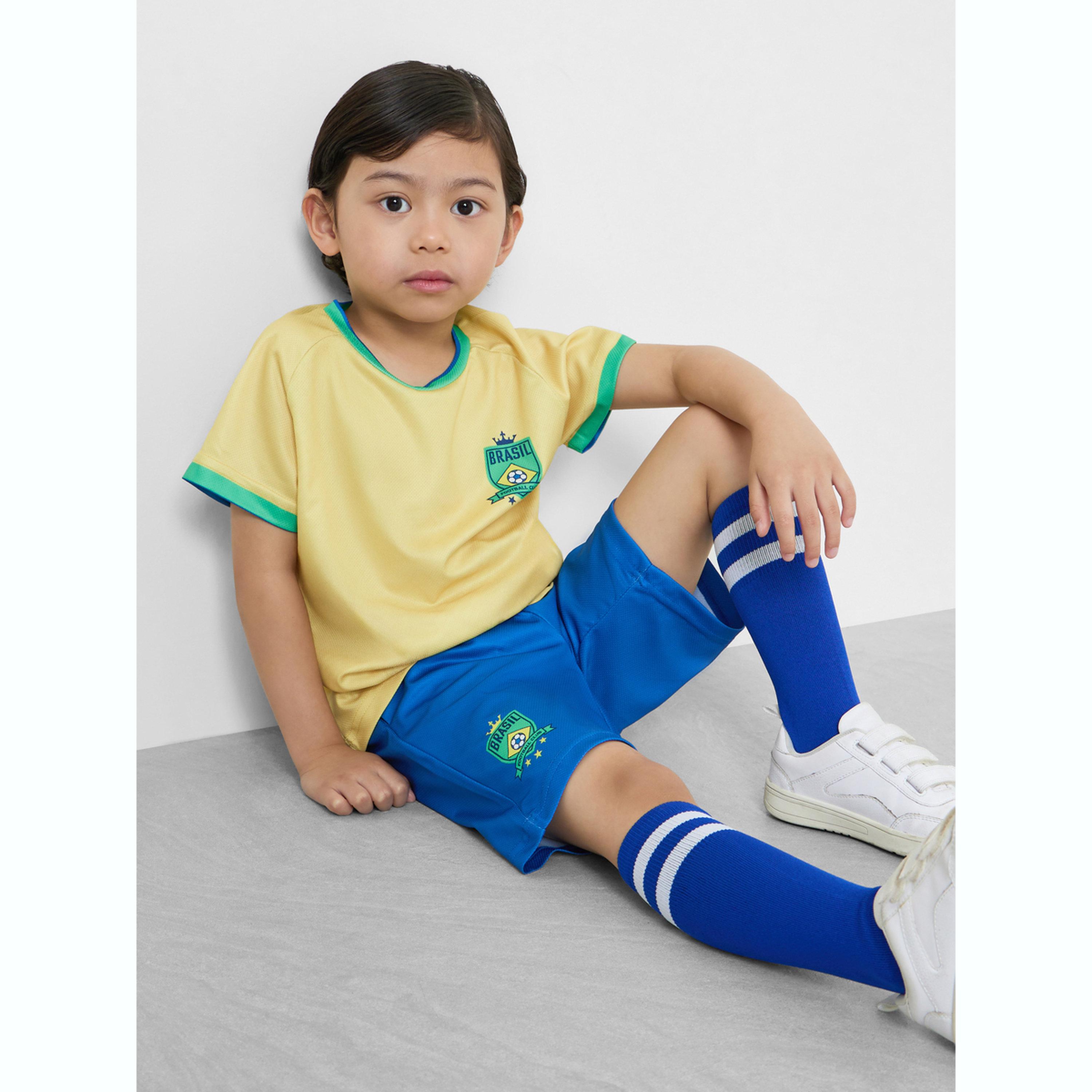 طقم كرة قدم منتخب البرازيل من شورت وتيشيرت-boys-clothing-sportswear-sets-image-4