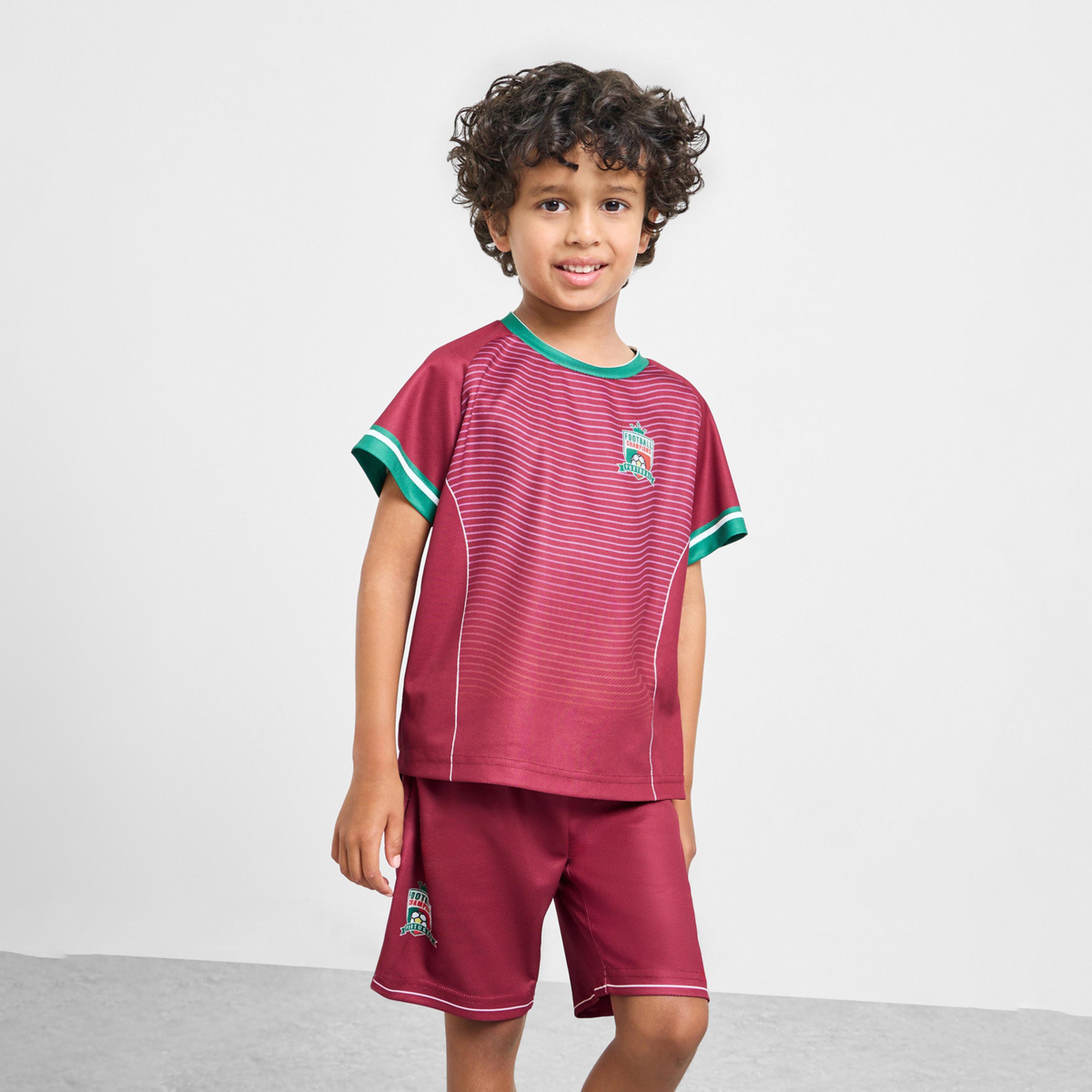 مجموعة من شورت وتيشيرت جيرسي بطبعات البرتغال مستوحاة من كرة القدم-boys-clothing-sportswear-sets-image-1