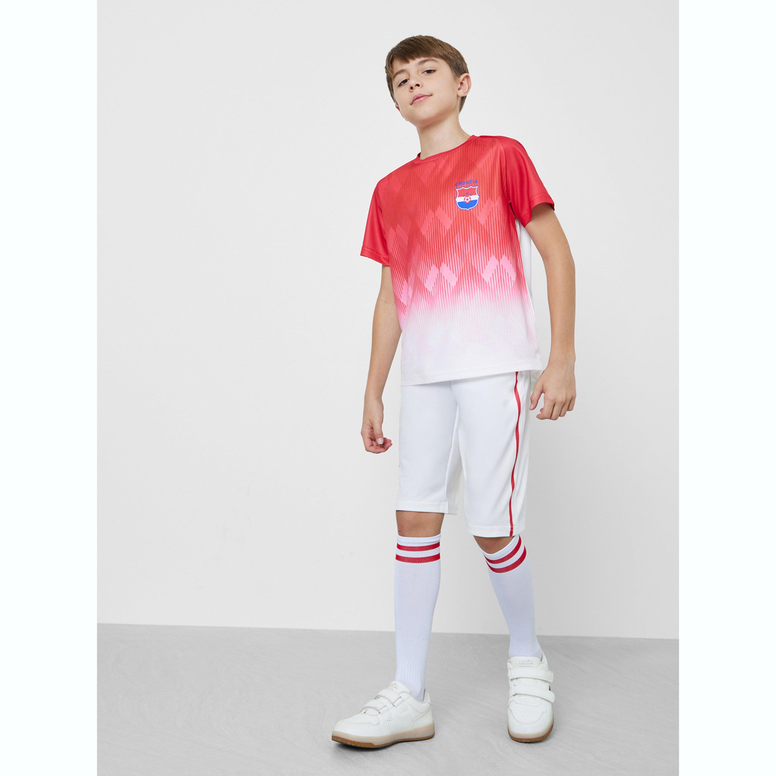 Styli Teens Croatia Print Jersey T-Shirt and Shorts FIFA Football Set-boys-clothing-sportswear-sets-image-2