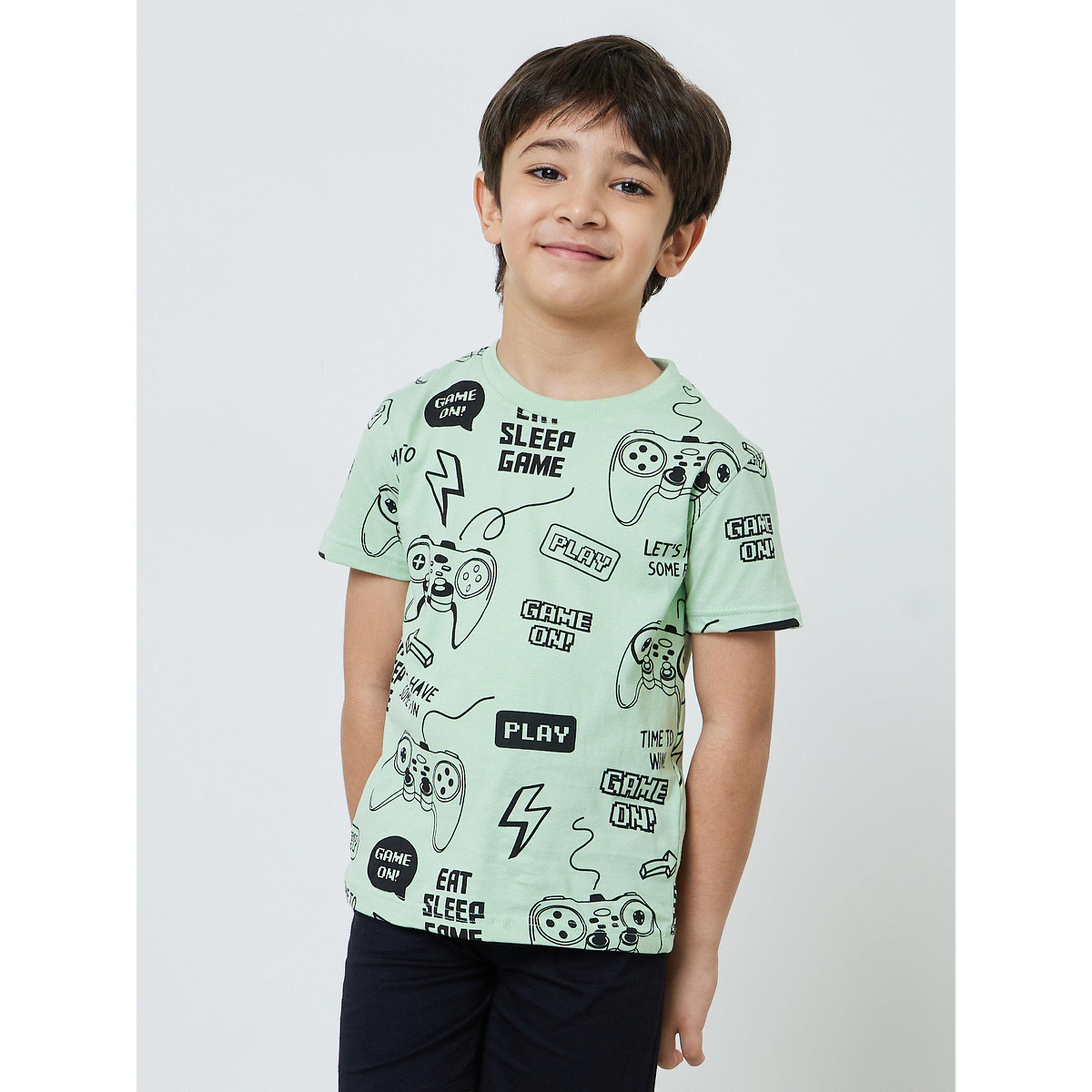 طقم من شورت وتيشيرت قطن بطبعة ألعاب للأولاد-boys-clothing-nightwear-image-3