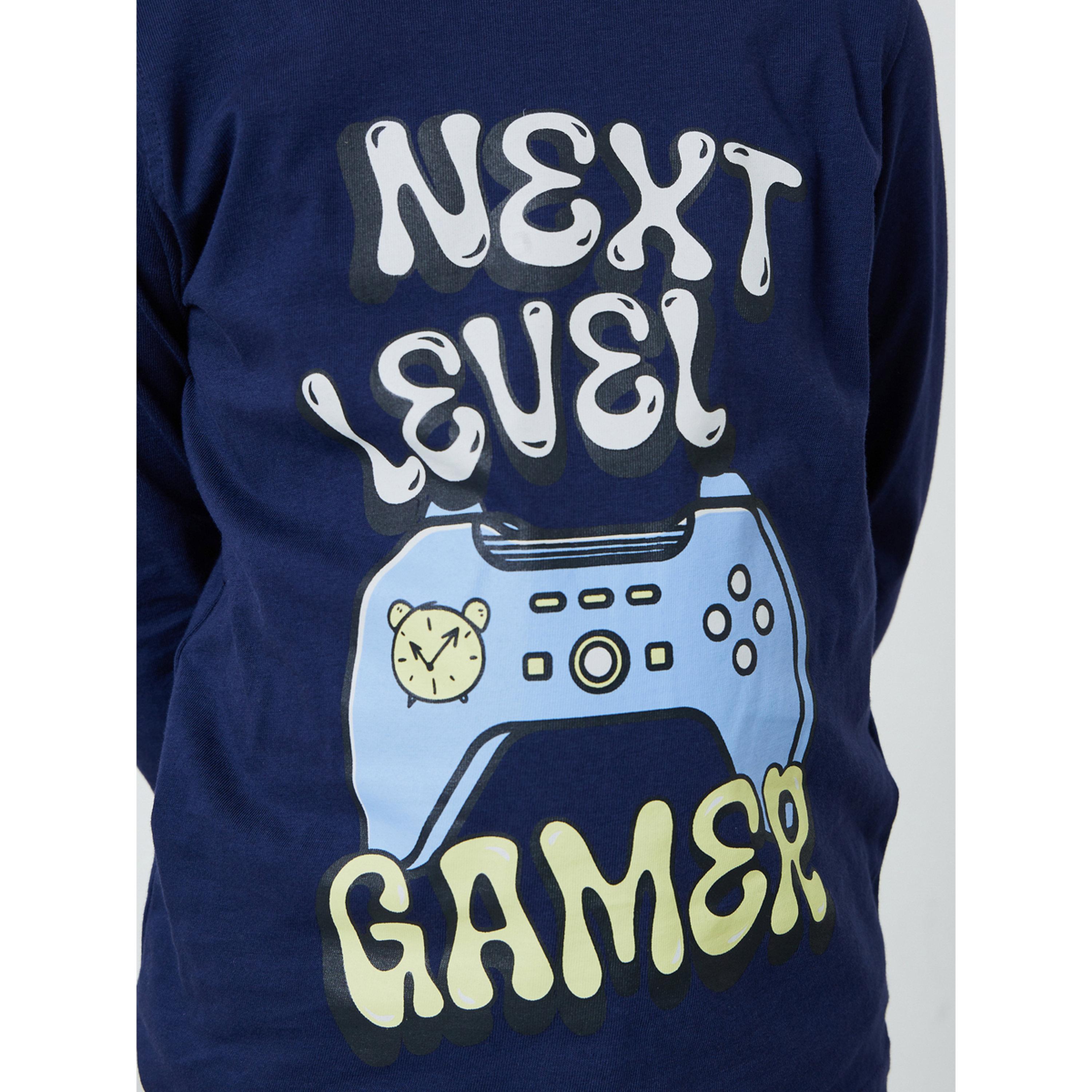 Styli Boys Blue Cotton Long Sleeve T-Shirt and Pyjama Set-boys-clothing-nightwear-image-6