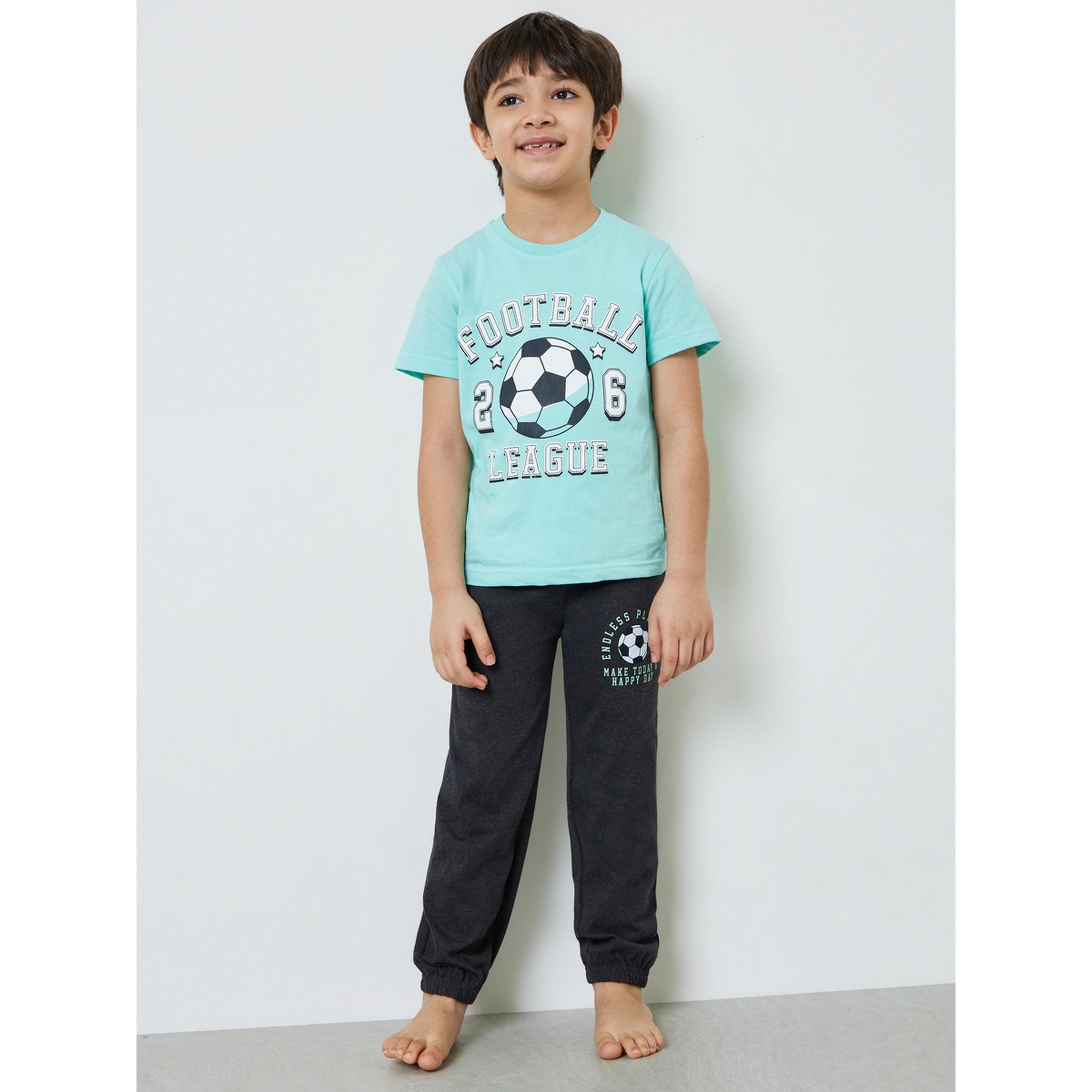 Styli Boys Pack of 3 - Graphic Print Cotton T-Shirt, Shorts and Pyjama Set-boys-clothing-nightwear-image-4