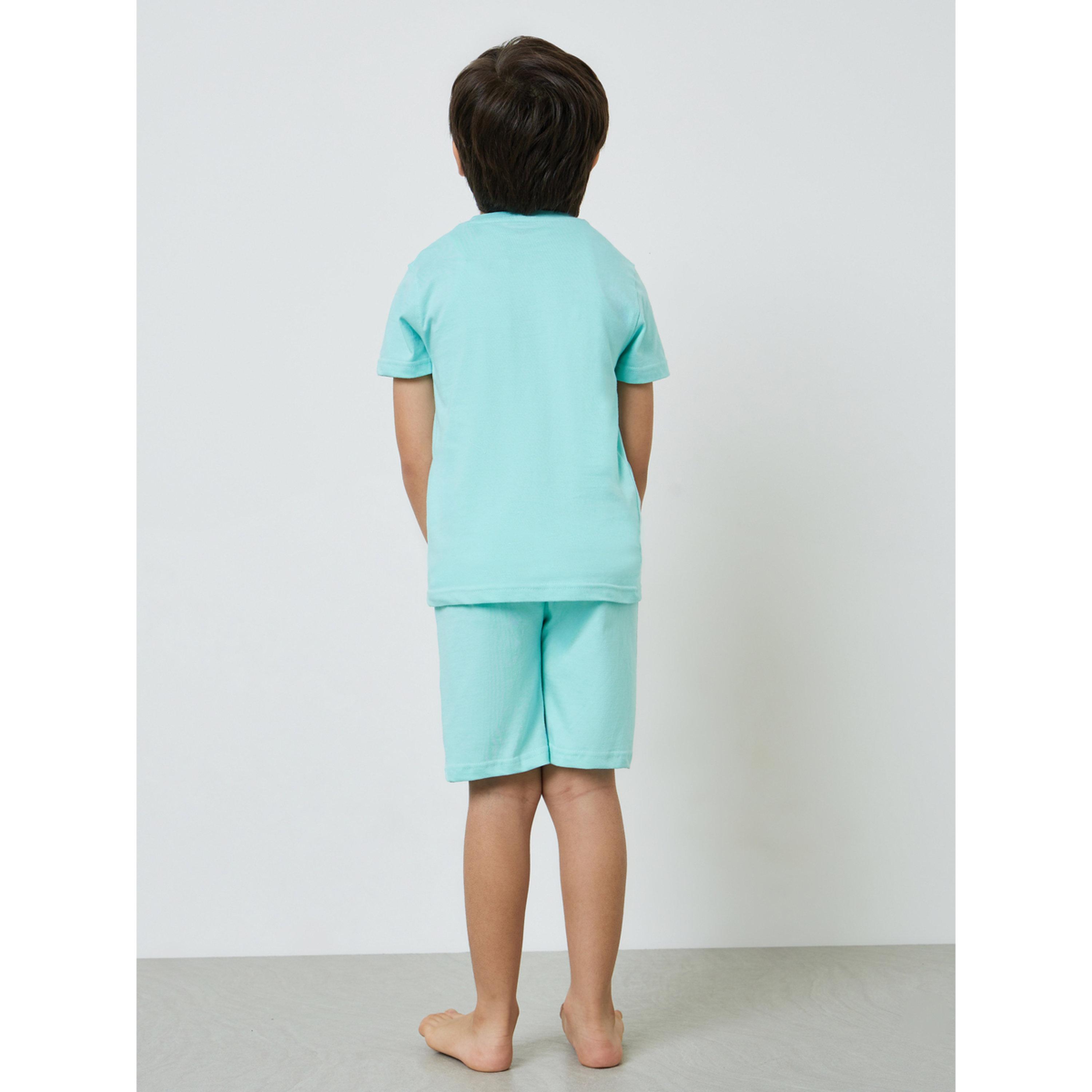 Styli Boys Pack of 3 - Graphic Print Cotton T-Shirt, Shorts and Pyjama Set-boys-clothing-nightwear-image-5