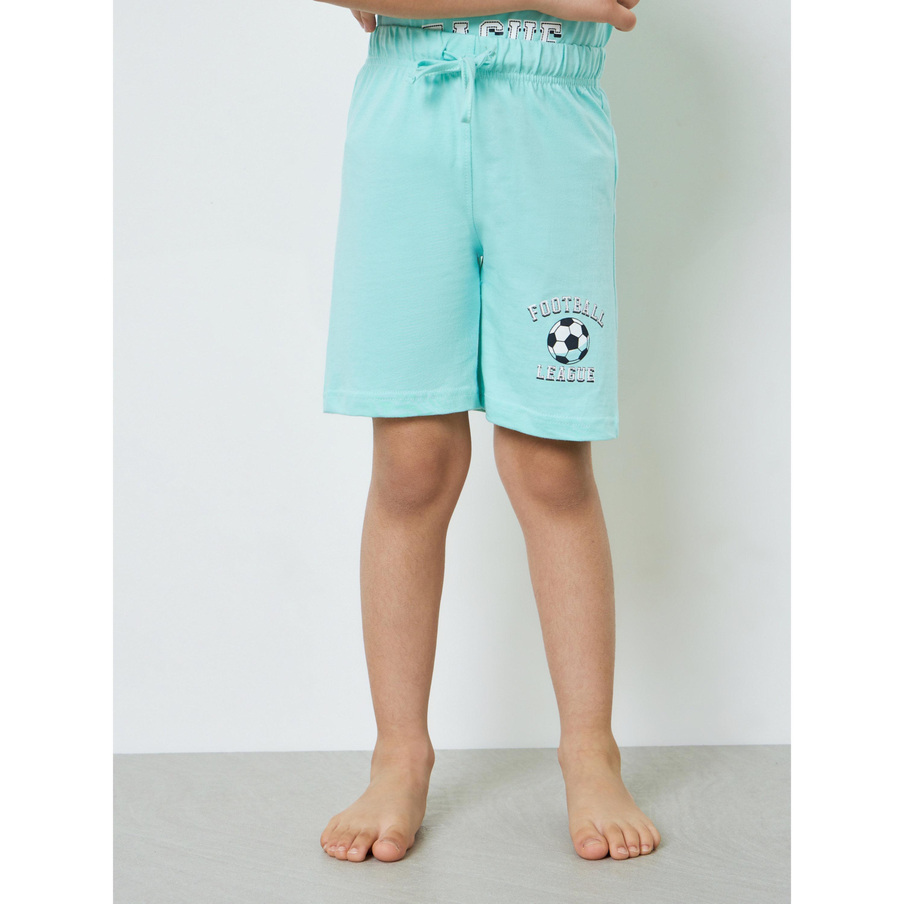 Styli Boys Pack of 3 - Graphic Print Cotton T-Shirt, Shorts and Pyjama Set-boys-clothing-nightwear-image-6