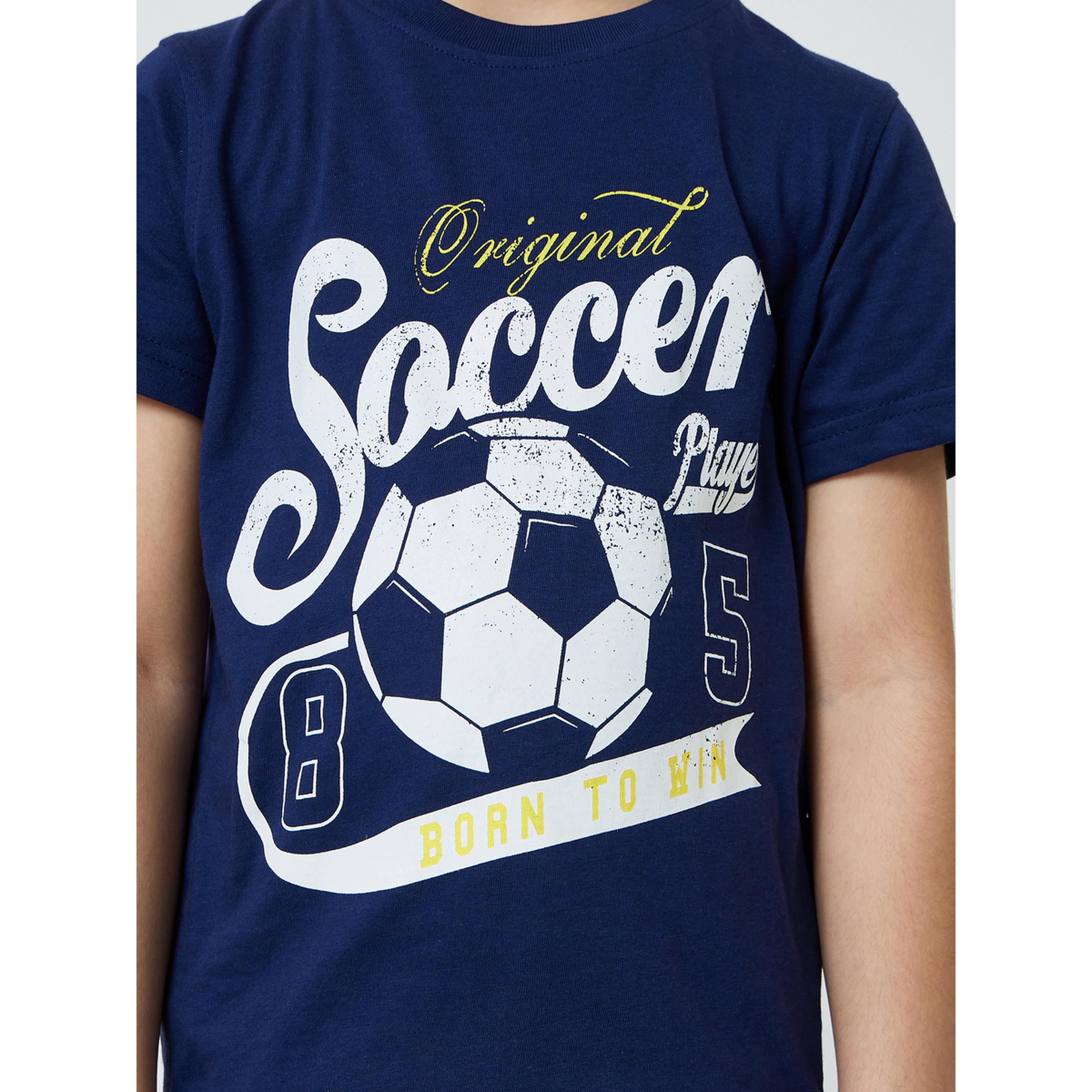 Styli Boys Cotton Soccer Print T-Shirt and Shorts Set-boys-clothing-nightwear-image-6