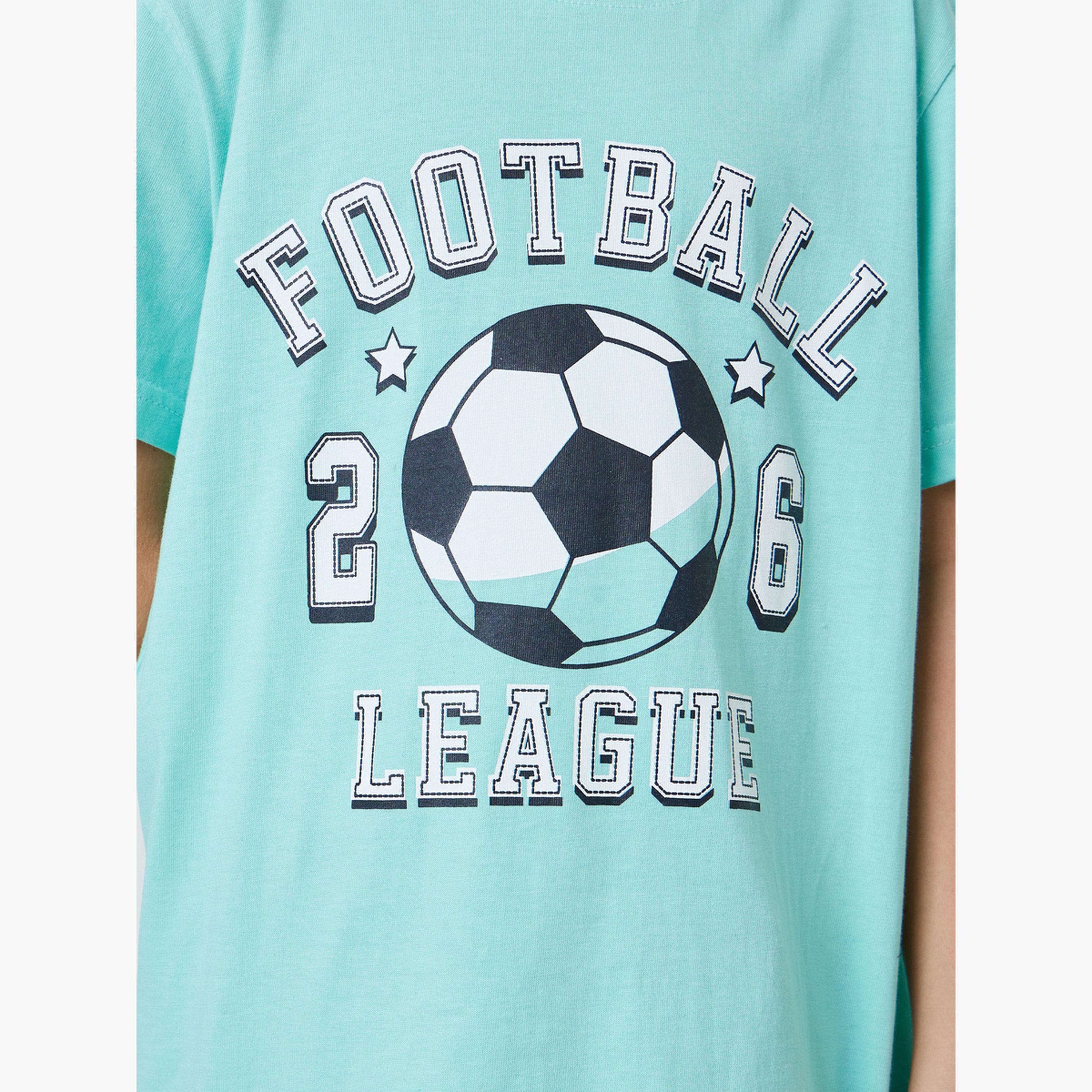 طقم بيجاما من شورت بتفاصيل جيب وتيشيرت بطبعة جرافيك للأولاد-boys-clothing-nightwear-image-6
