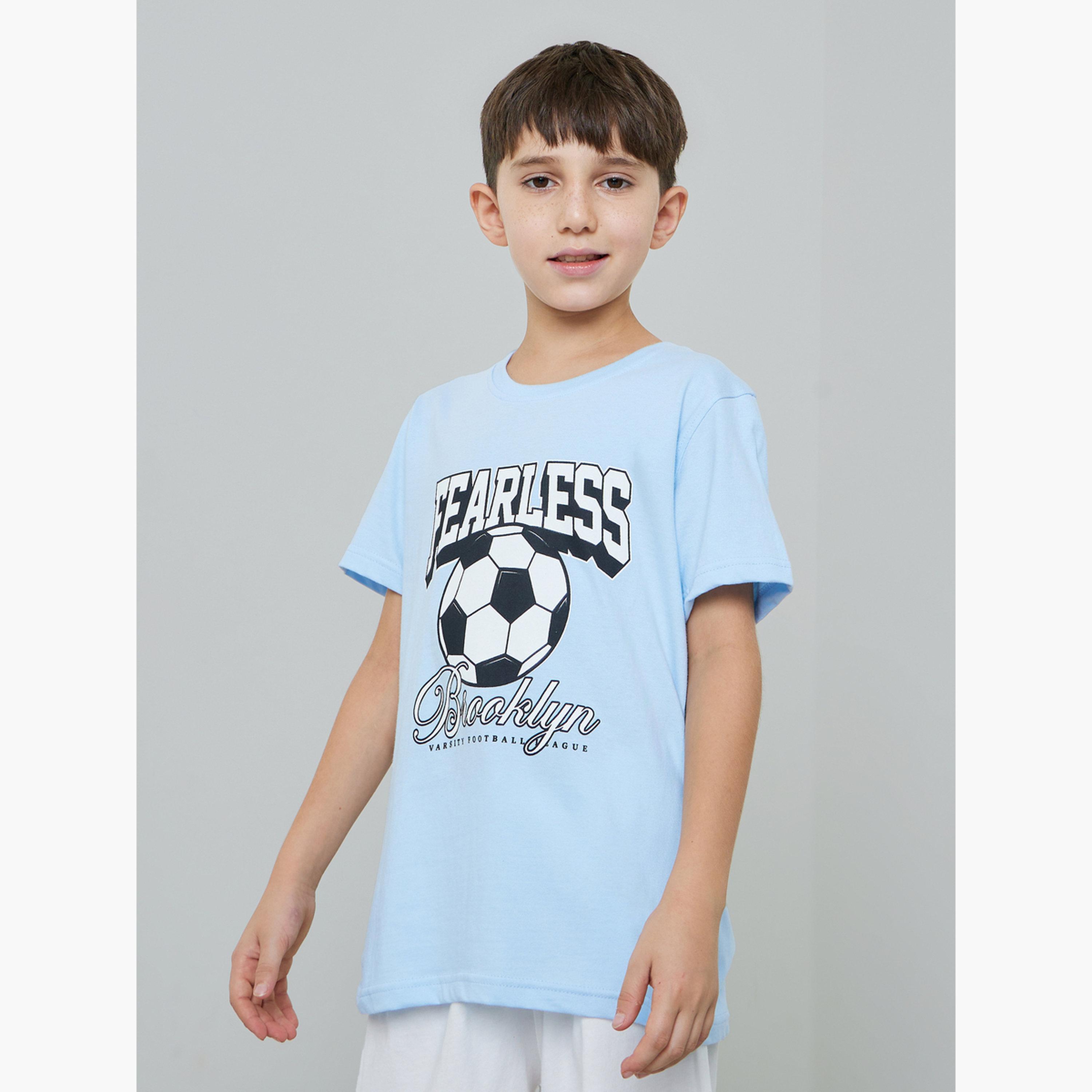 طقم بيجاما من شورت وتيشيرت بطبعة جرافيك للأولاد-boys-clothing-nightwear-image-3