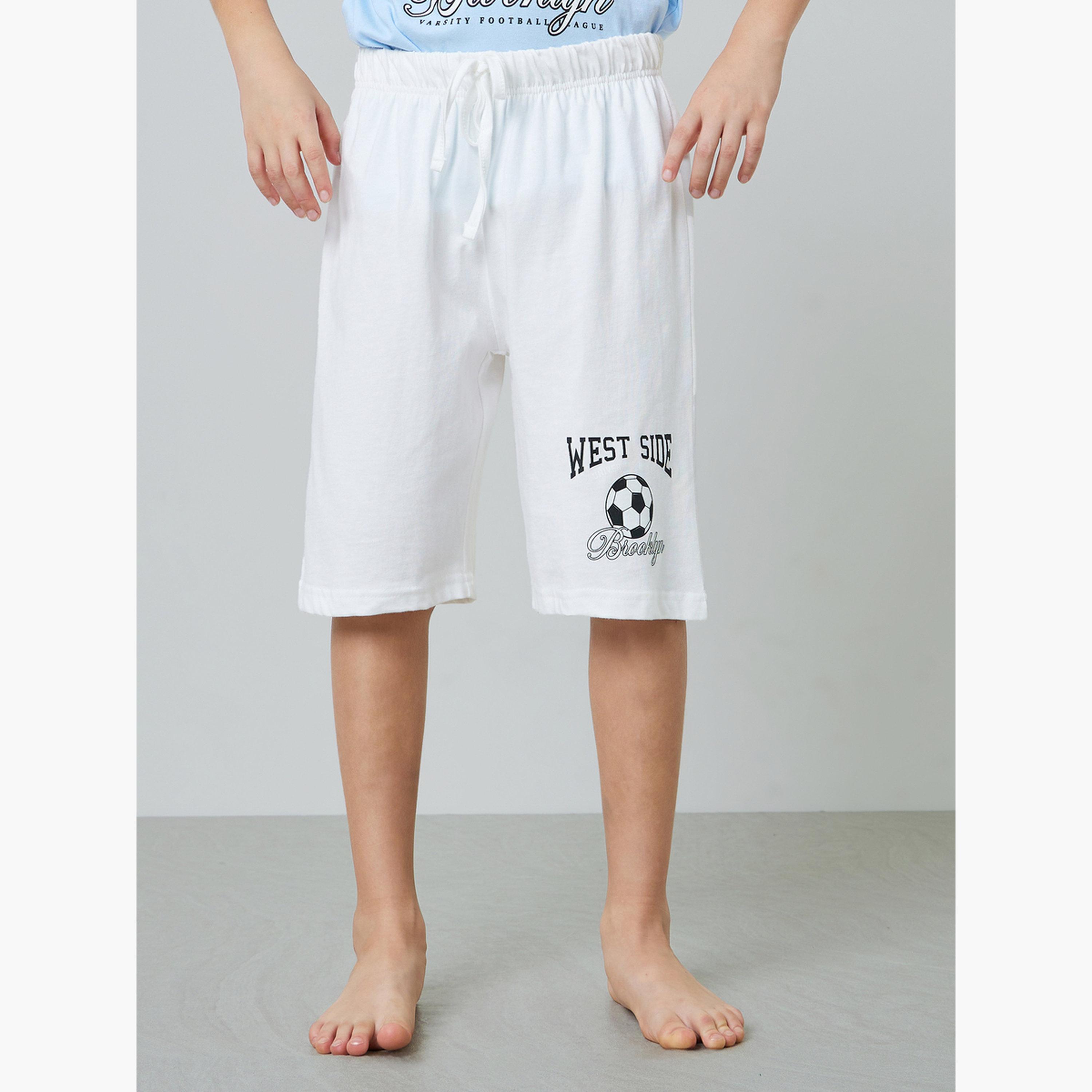 طقم بيجاما من شورت وتيشيرت بطبعة جرافيك للأولاد-boys-clothing-nightwear-image-5
