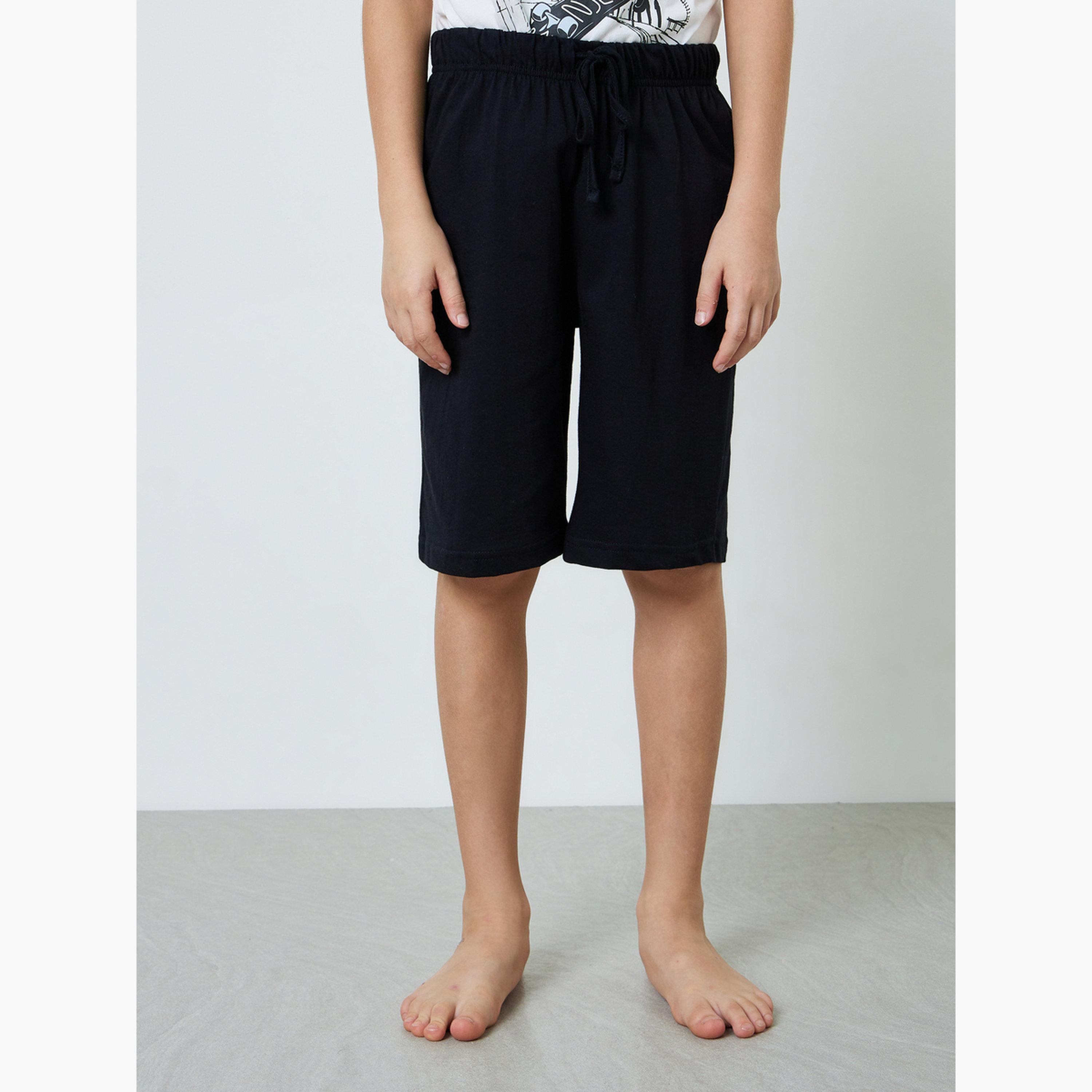 طقم شورت وتيشيرت قطن بطبعة متزلج للأولاد-boys-clothing-nightwear-image-5