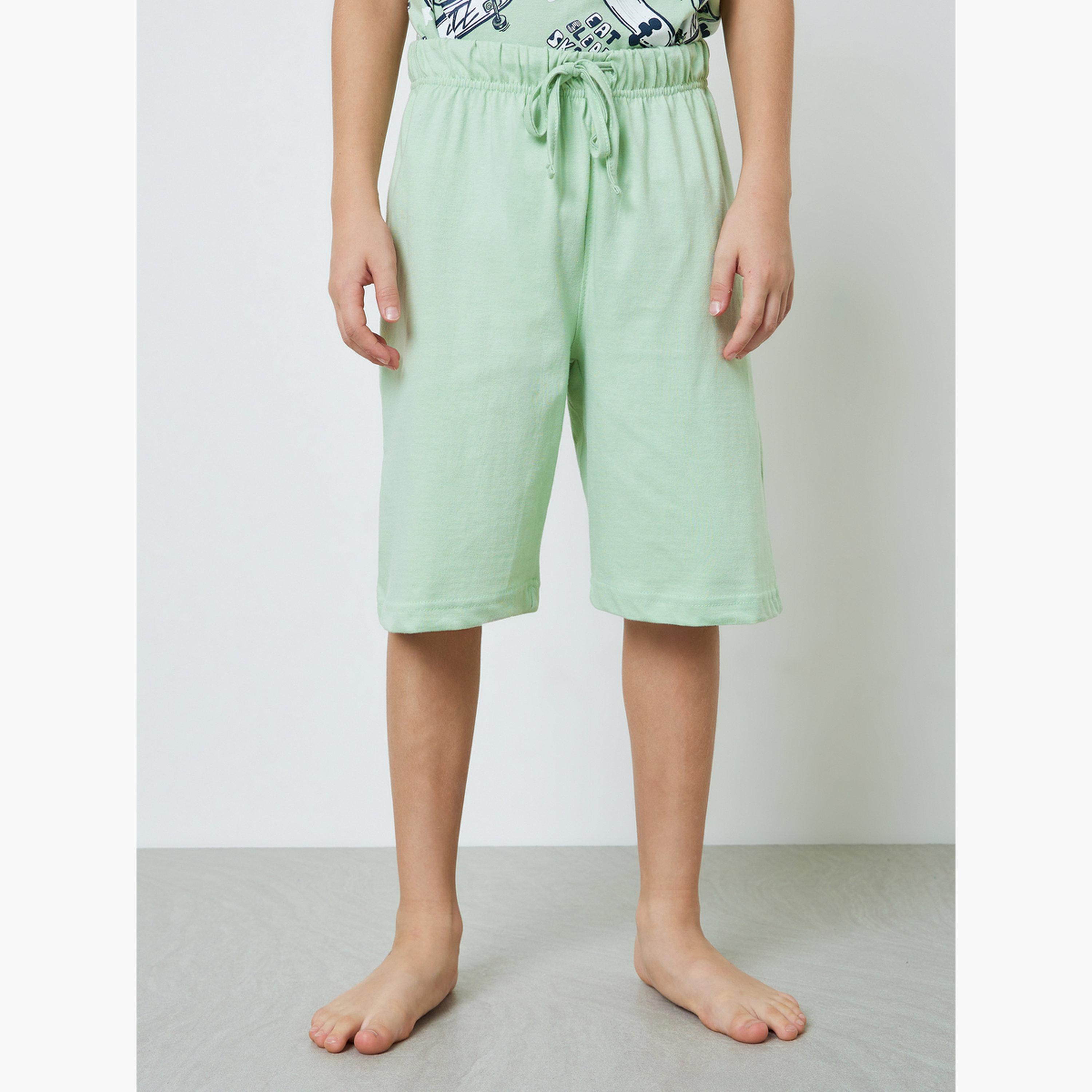طقم شورت وتيشيرت قطن بطبعة متزلج للأولاد-boys-clothing-nightwear-image-6