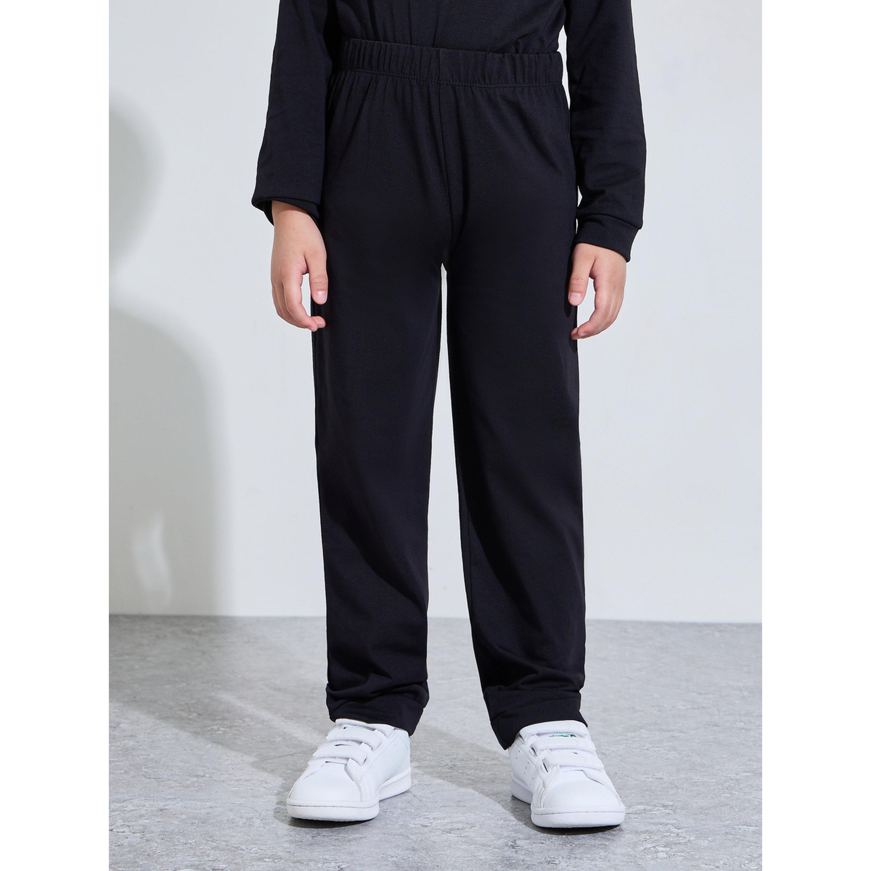 Styli Kids Black Cotton Long-Sleeve T-Shirt and Joggers Set-Unisex-boys-clothing-setsandcoords-image-4
