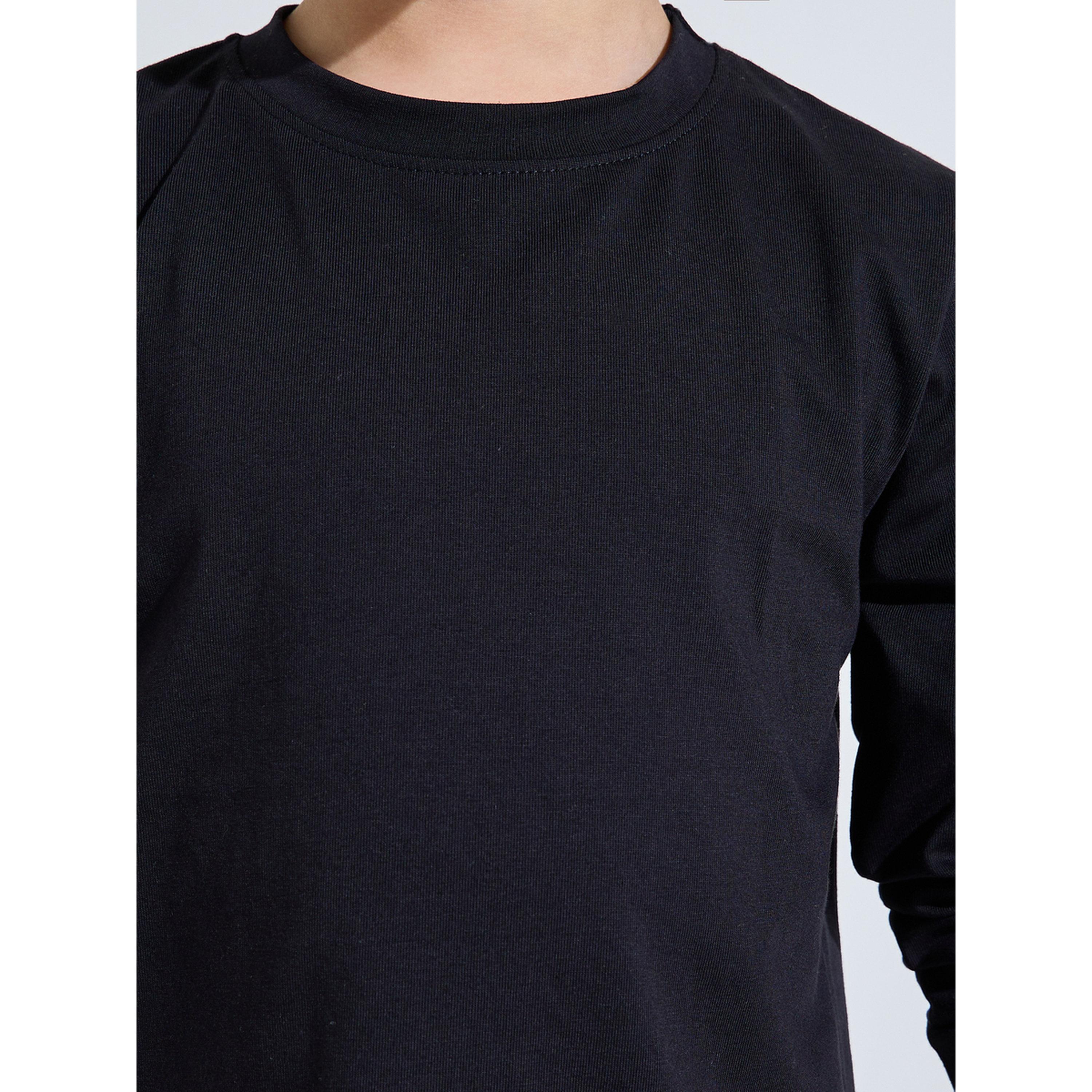 Styli Kids Black Cotton Long-Sleeve T-Shirt and Joggers Set-Unisex-boys-clothing-setsandcoords-image-5