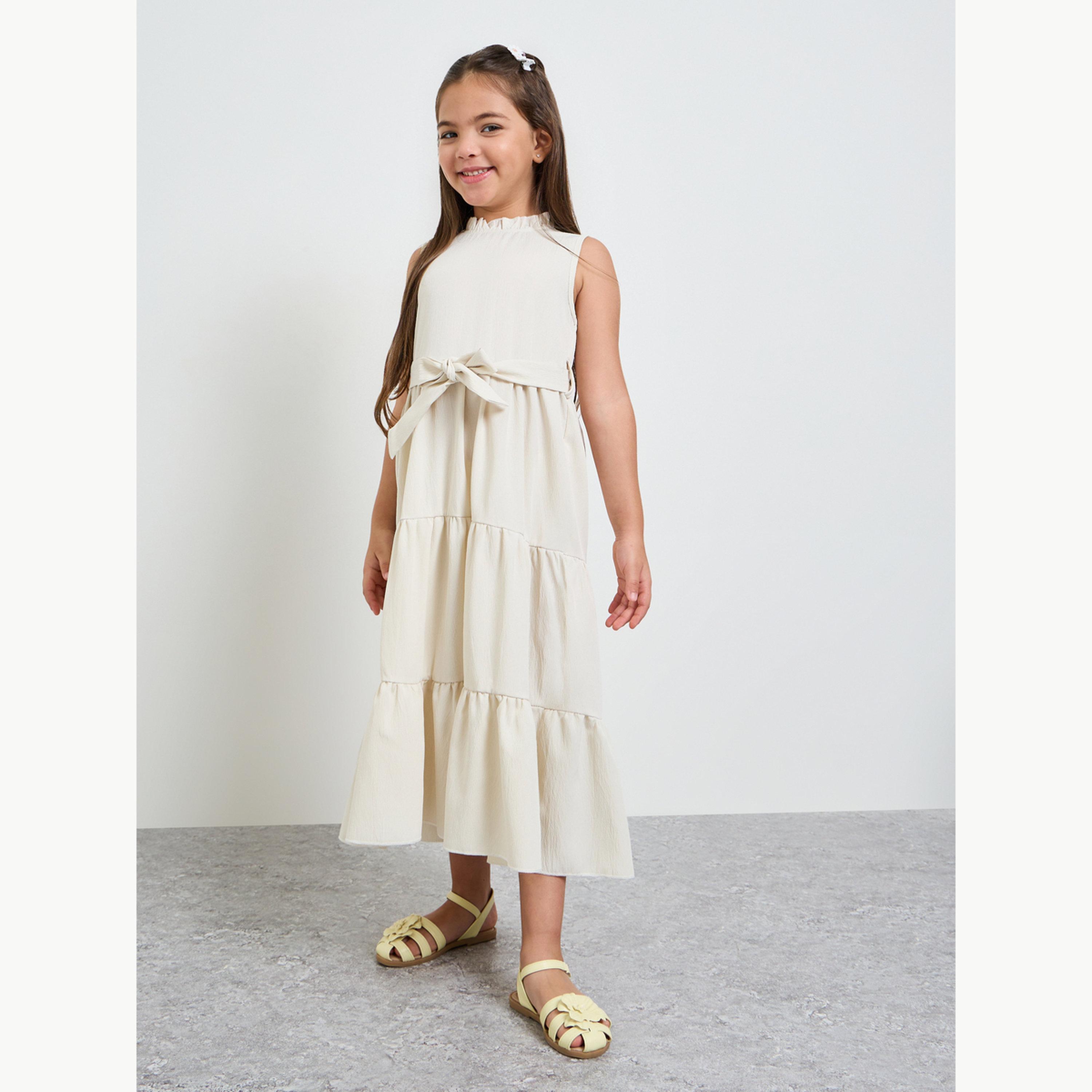 Styli Girls Sleeveless Tiered Maxi Dress-girls-clothing-dressesandjumpsuits-image-3