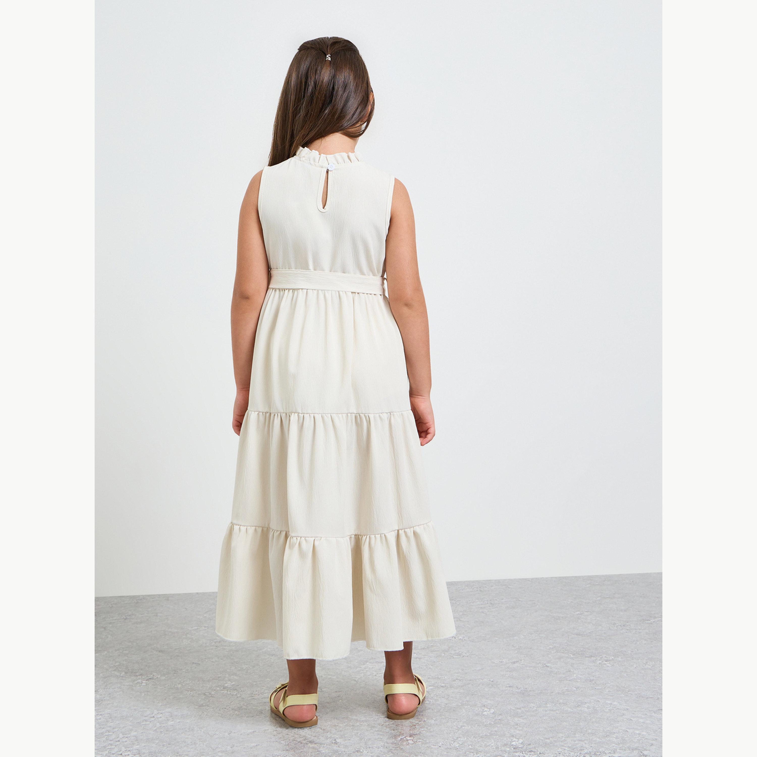 فستان طويل متعدد الطبقات دون أكمام للبنات-girls-clothing-dressesandjumpsuits-image-4