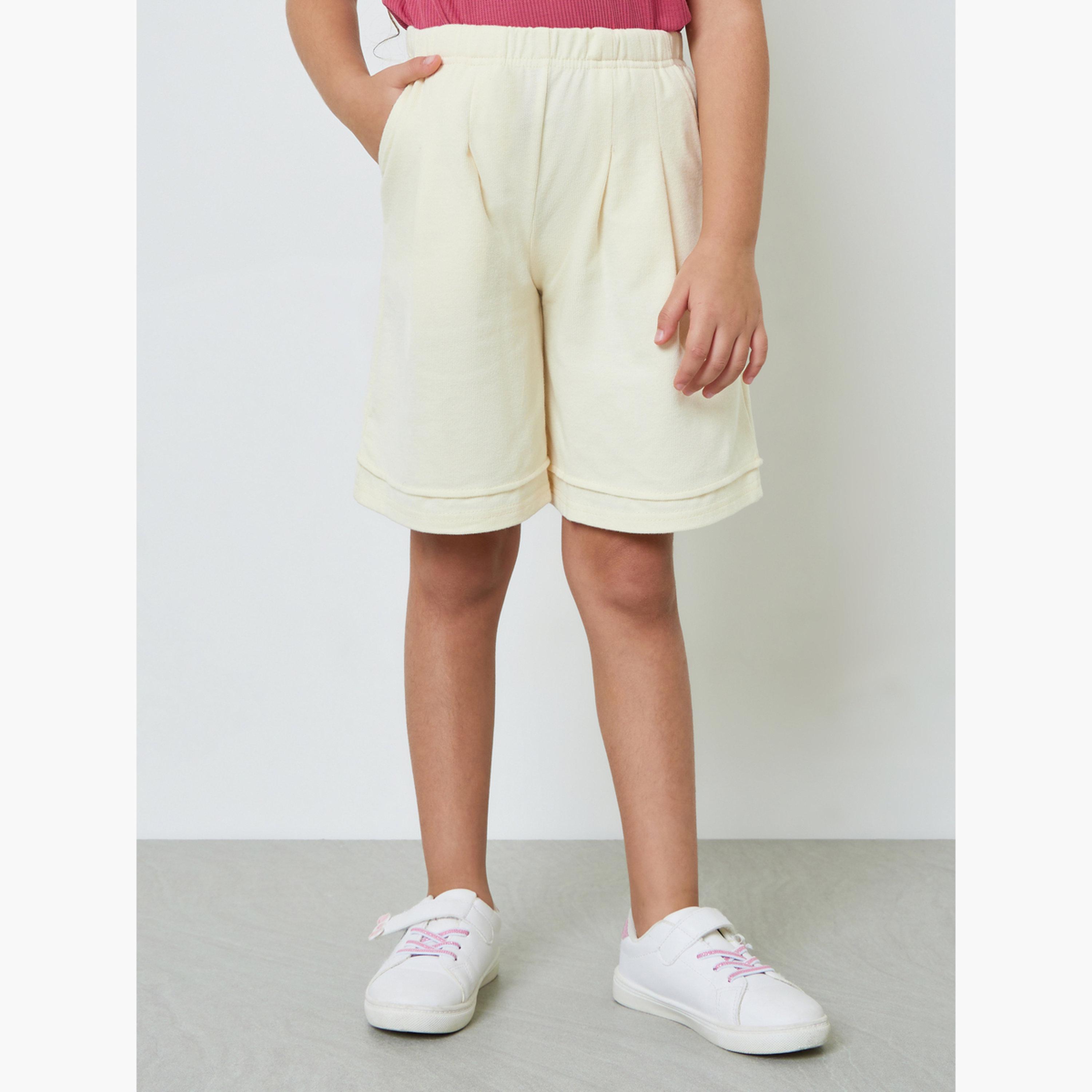 مجموعة من شورت وبلوزة دون أكمام بتفاصيل ثنيات للبنات-girls-clothing-setsandcoords-image-5
