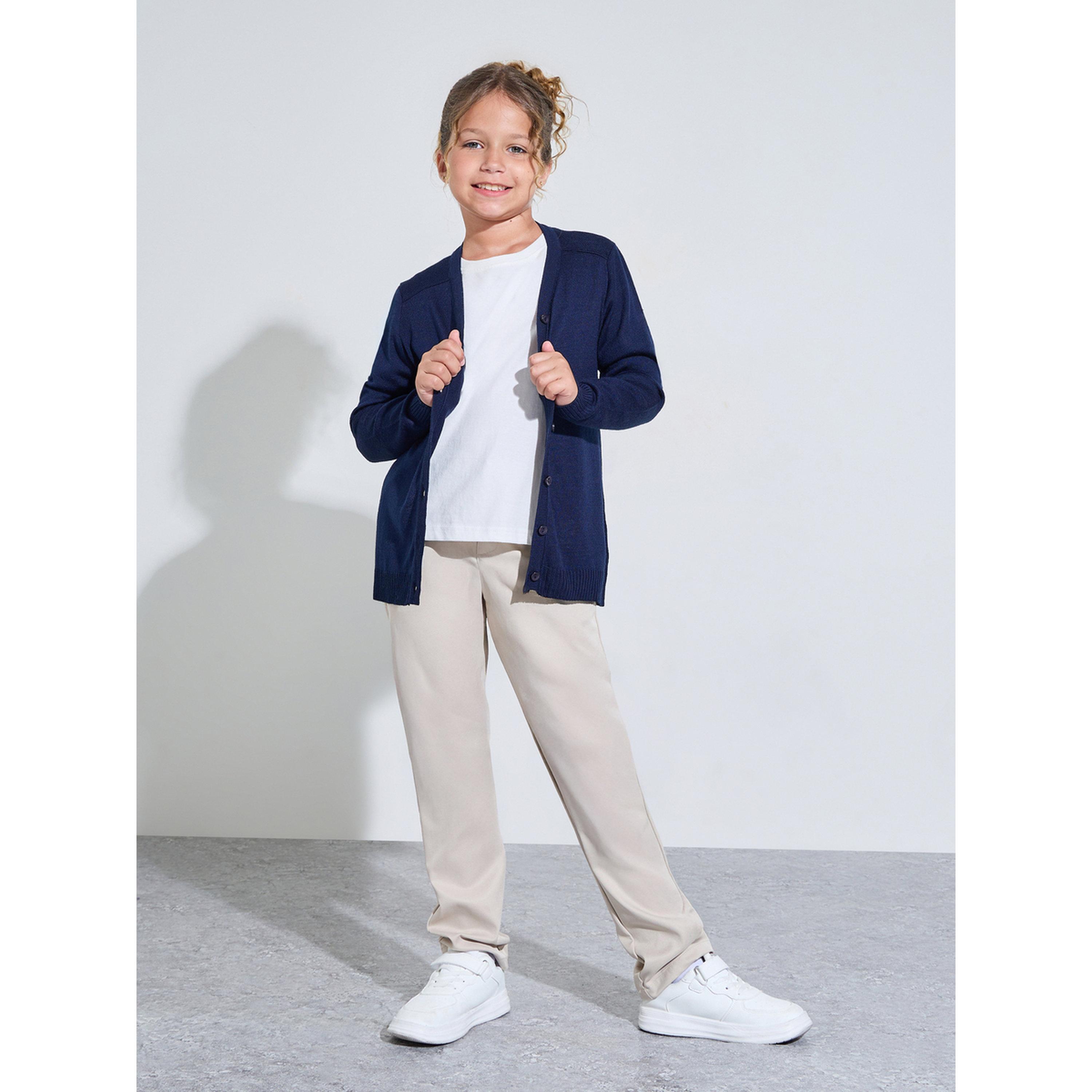 Styli Teen Girls Navy Blue Solid Button Front Cardigan-girls-clothing-jumpersandcardigans-image-2