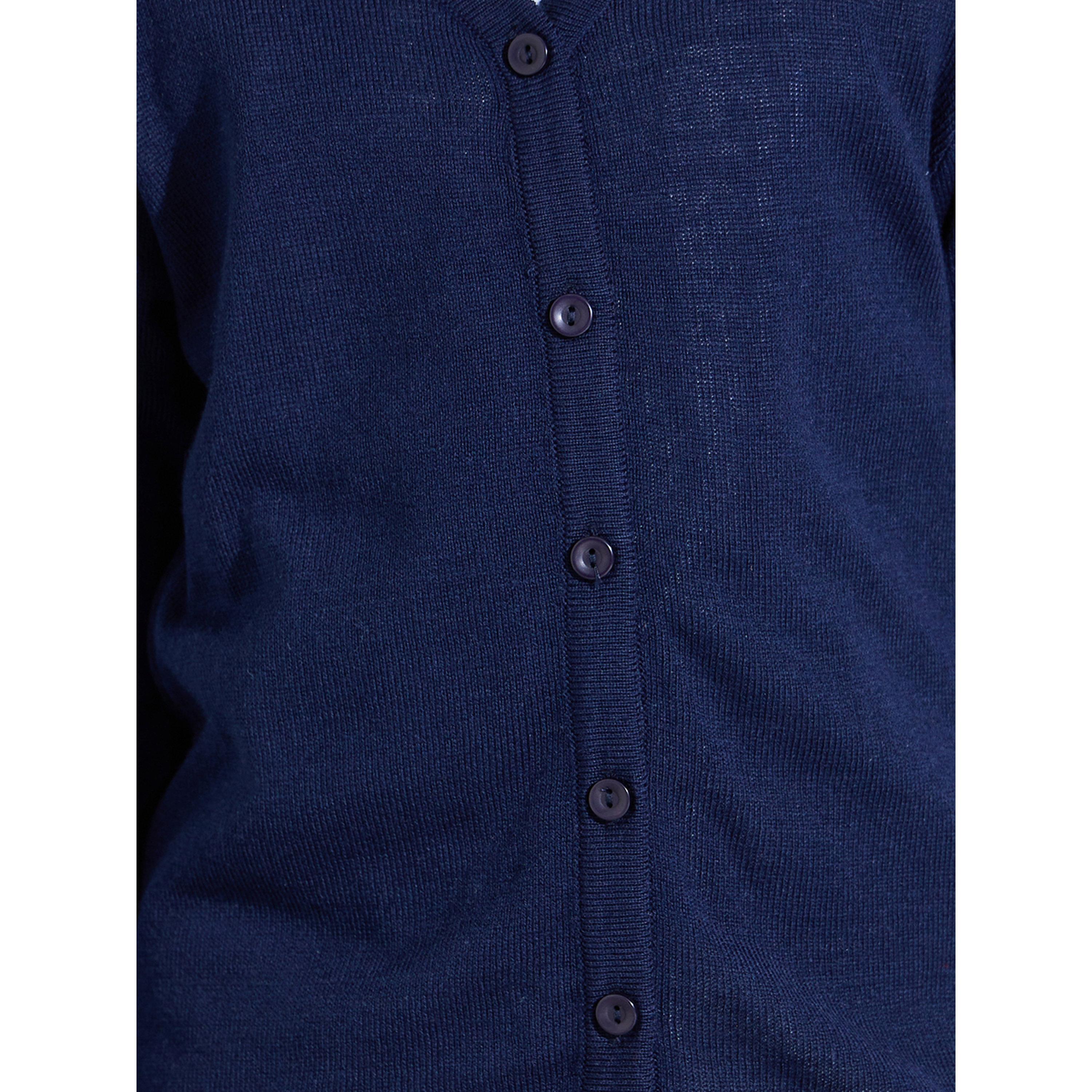 Styli Teen Girls Navy Blue Solid Button Front Cardigan-girls-clothing-jumpersandcardigans-image-4