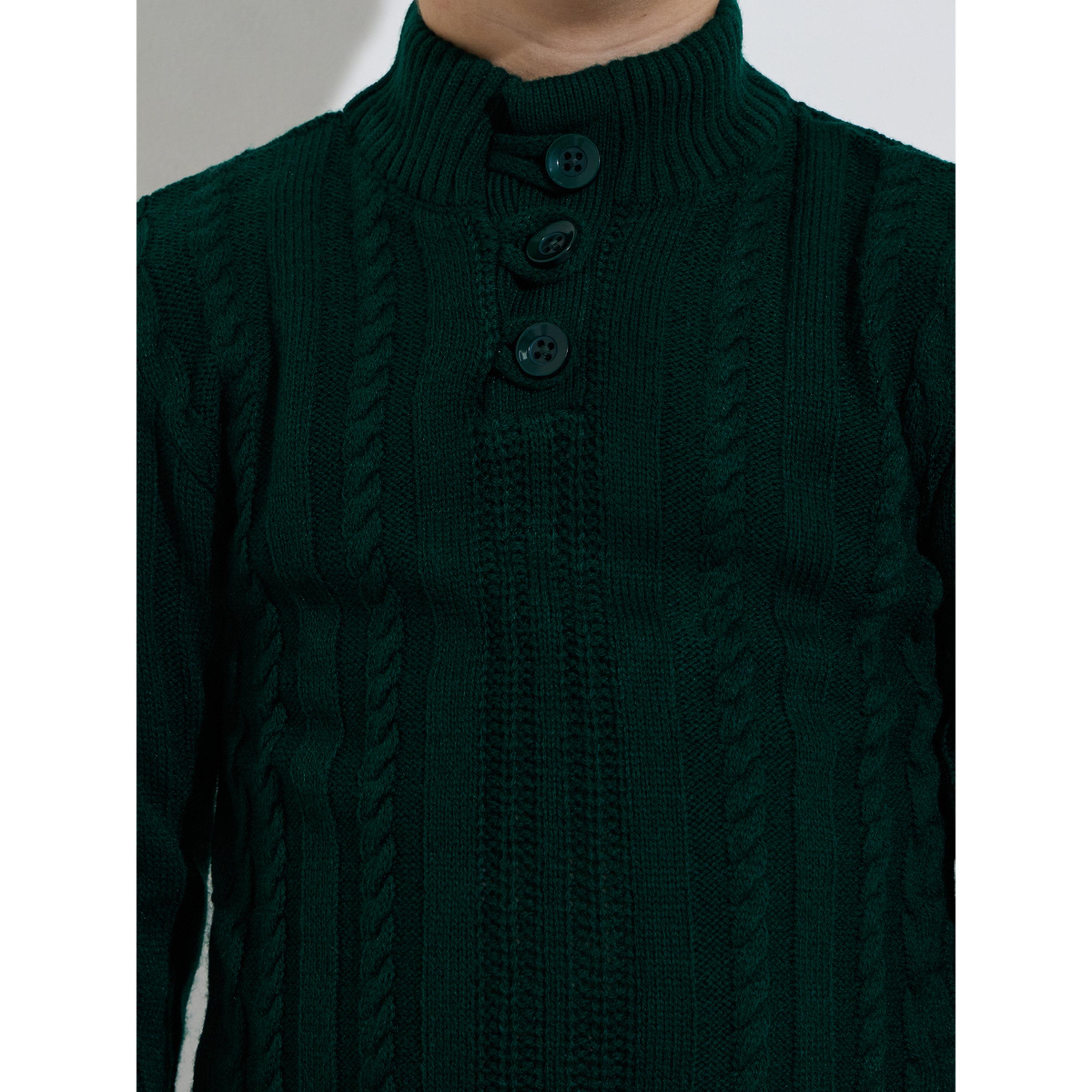 Styli Boys Dark Green Cable Knit Long Sleeves High Neck Sweater-boys-clothing-winterwear-jumpersandcardigans-image-4