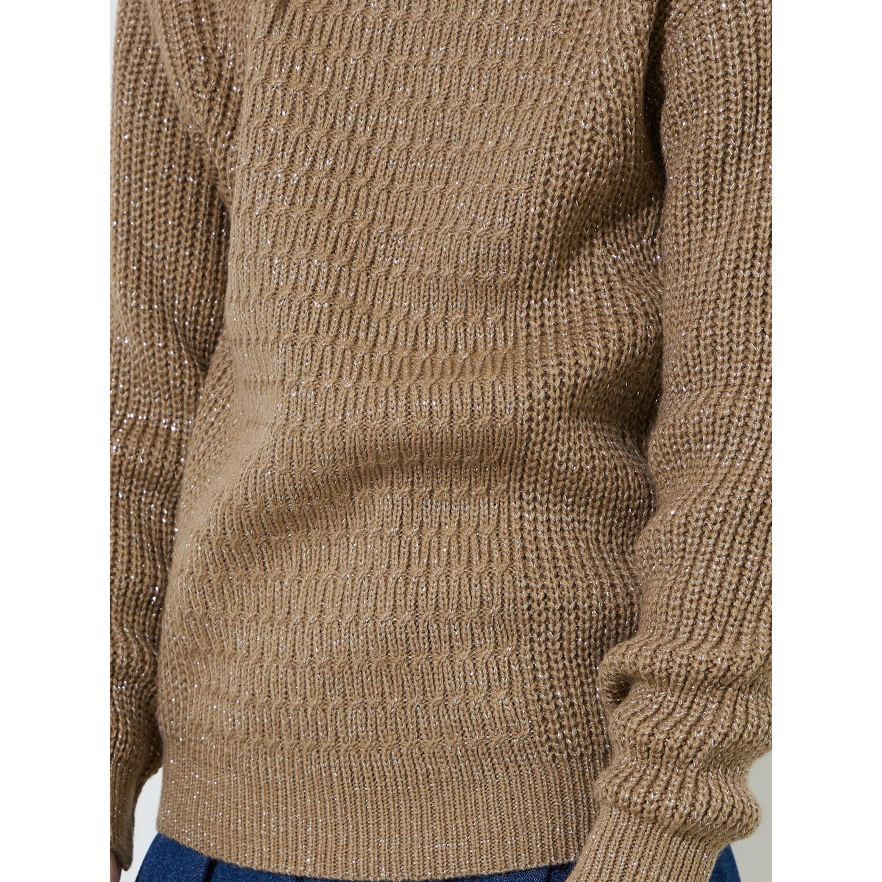 سويتر محبوك بتفاصيل بارزة الملمس بلون بيج للبنات-girls-clothing-jumpersandcardigans-image-4