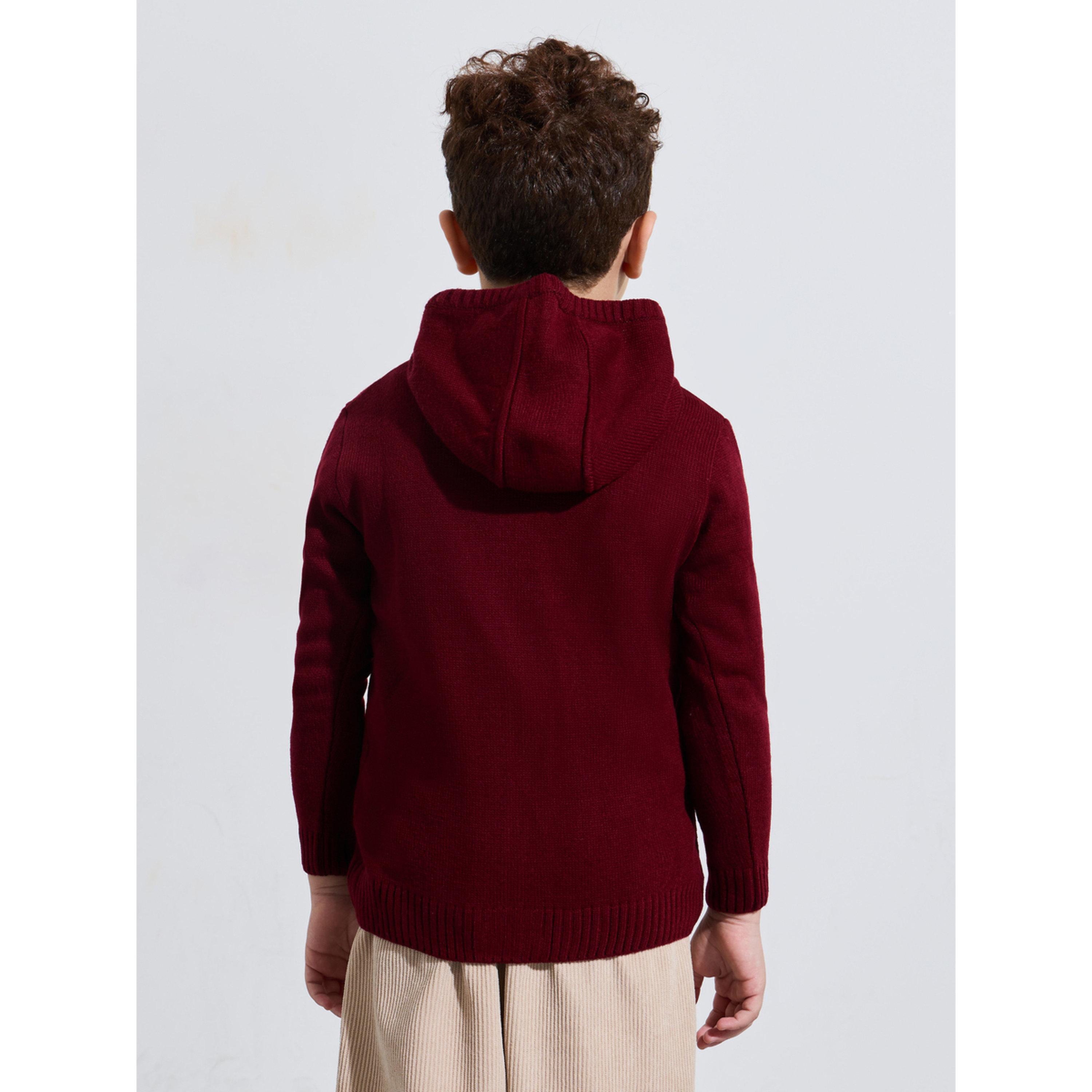 سويتر محبوك للأولاد بسحاب وغطاء للرأس باللون الأحمر-boys-clothing-jumpersandcardigans-image-3