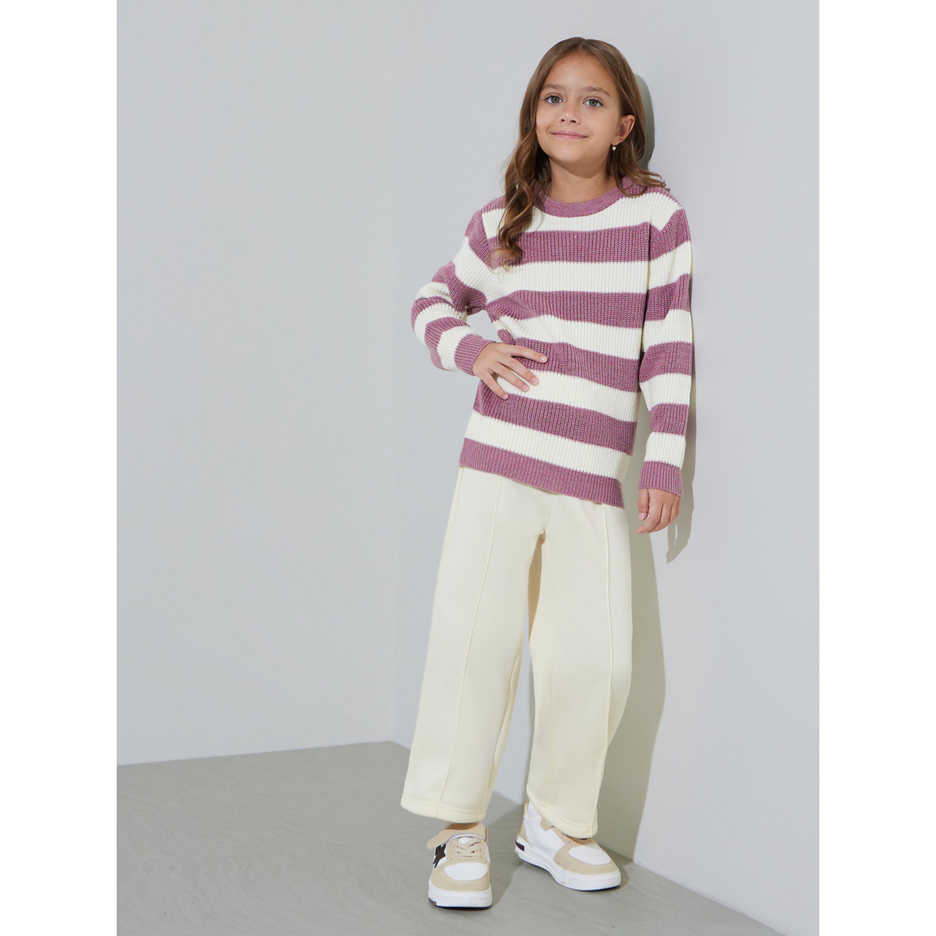 سويتر مخطط بقصة عادية متعدد الالوان للبنات-girls-clothing-jumpersandcardigans-image-2
