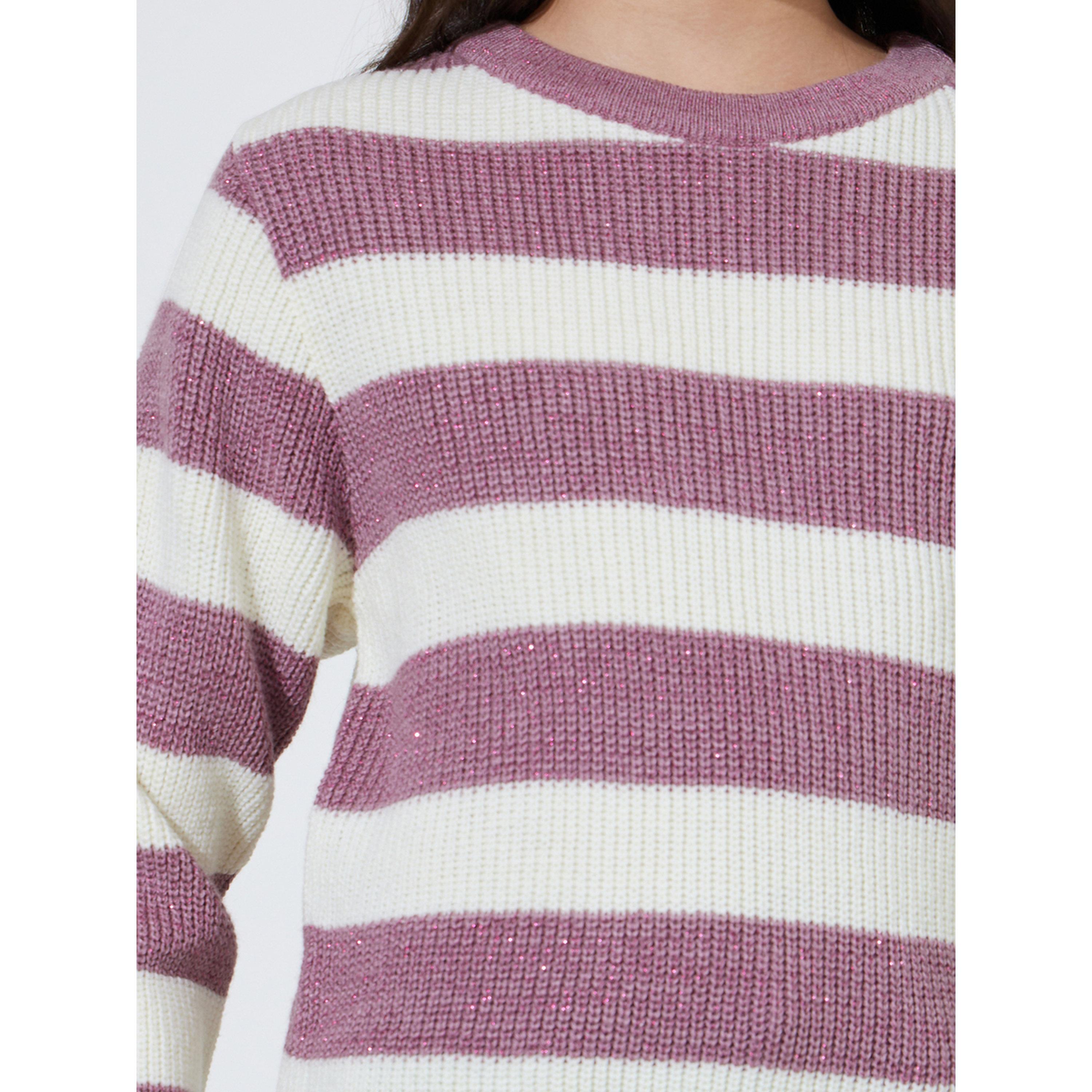 Styli Teen Girls Multi-Color Striped Regular Fit Knit Sweater-girls-clothing-jumpersandcardigans-image-5