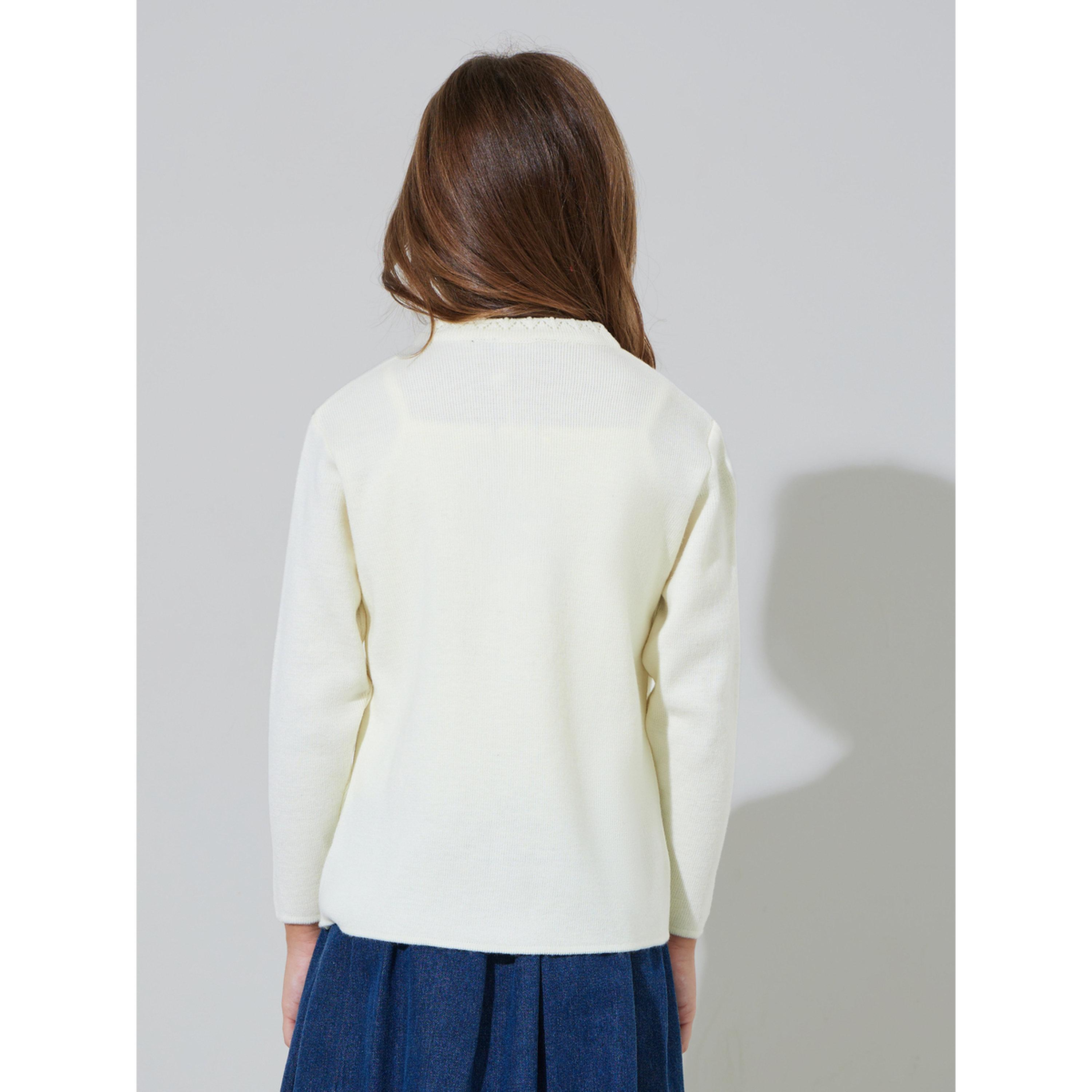 كارديجان سادة بأزرار امامية بلون أوف وايت للبنات-girls-clothing-jumpersandcardigans-image-3