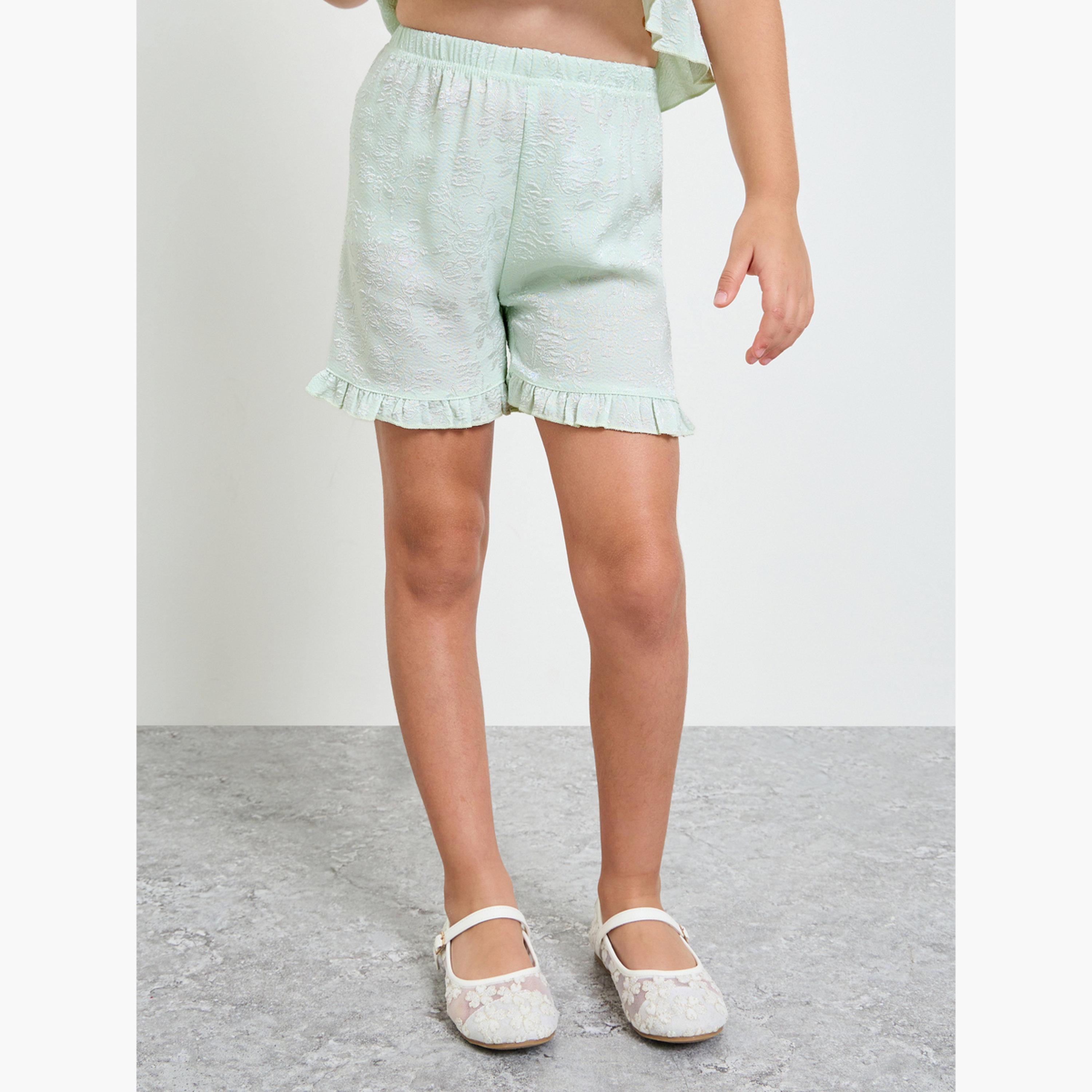 مجموعة من شورت وبلوزة جاكار للبنات-girls-clothing-setsandcoords-image-4