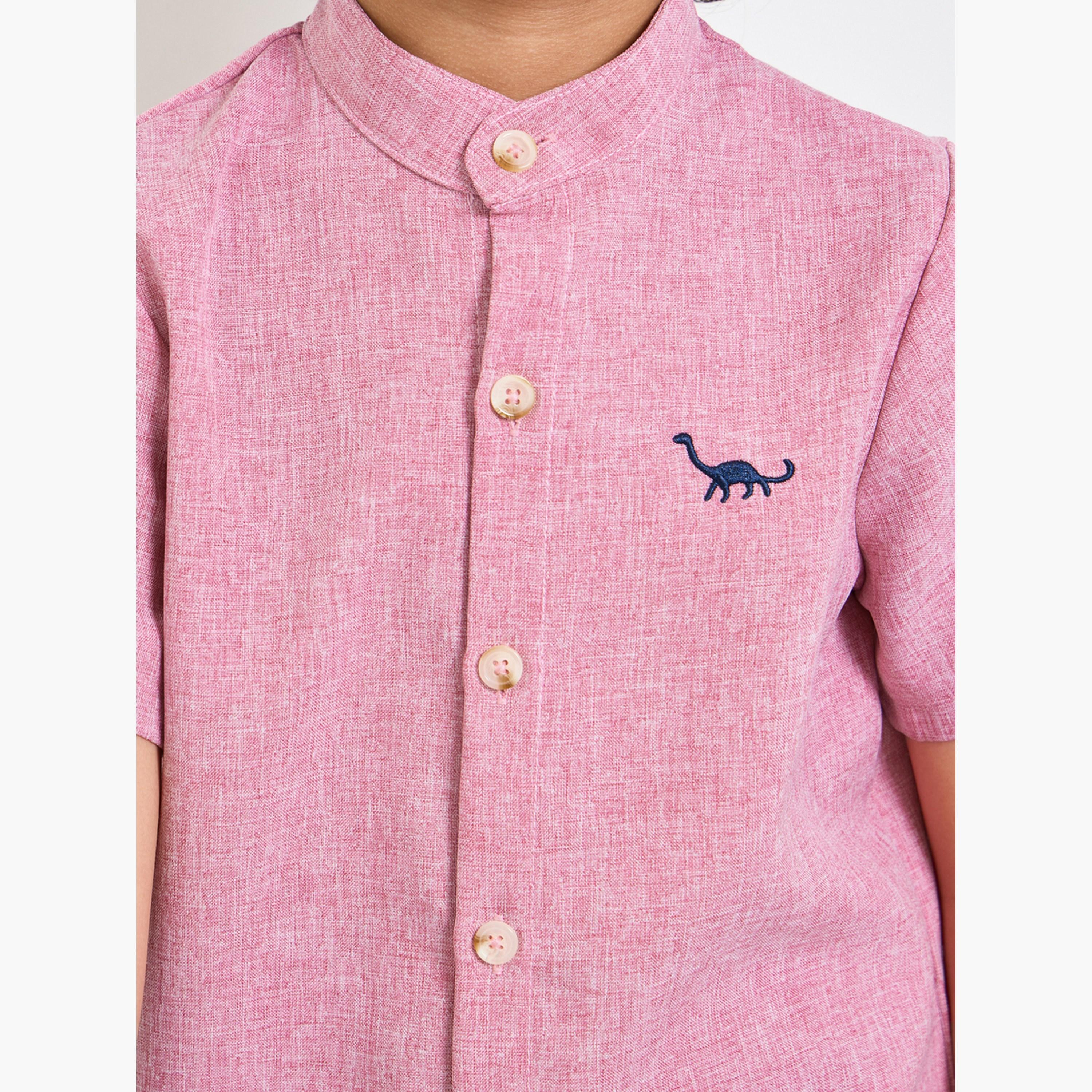 Styli Boys Embroidered Detail Shirt and Shorts Set-boys-clothing-setsandcoords-image-5