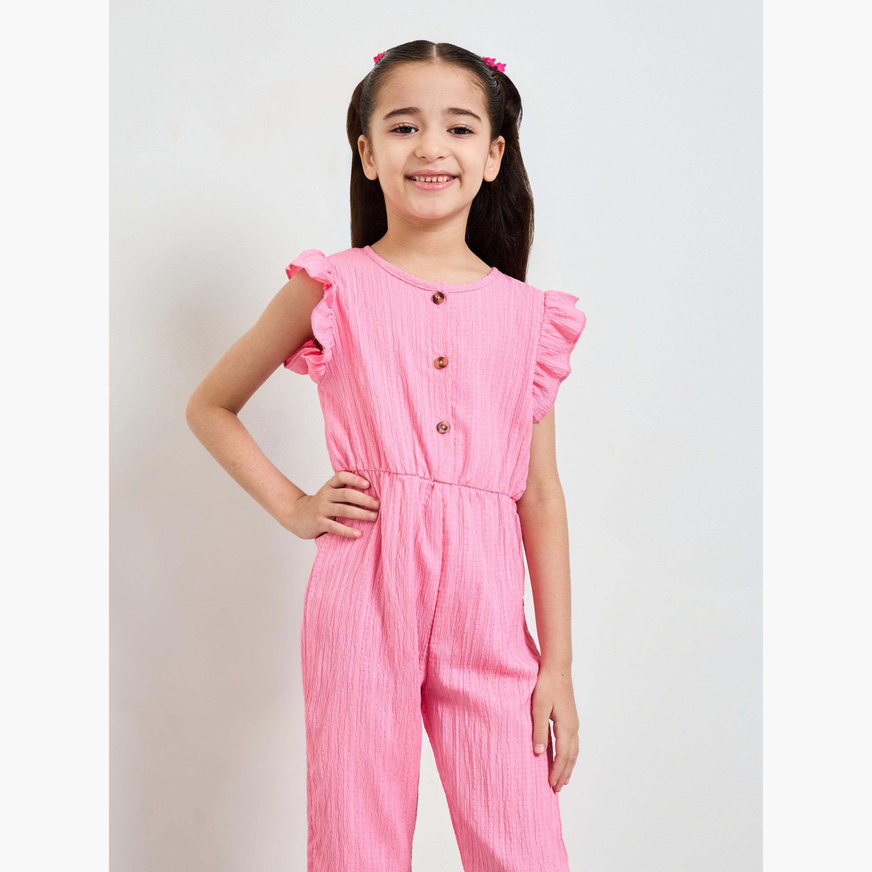 ستايلي - جمبسوت وردي اللون للبنات مع شنطة كتف-girls-clothing-rompers-image-2