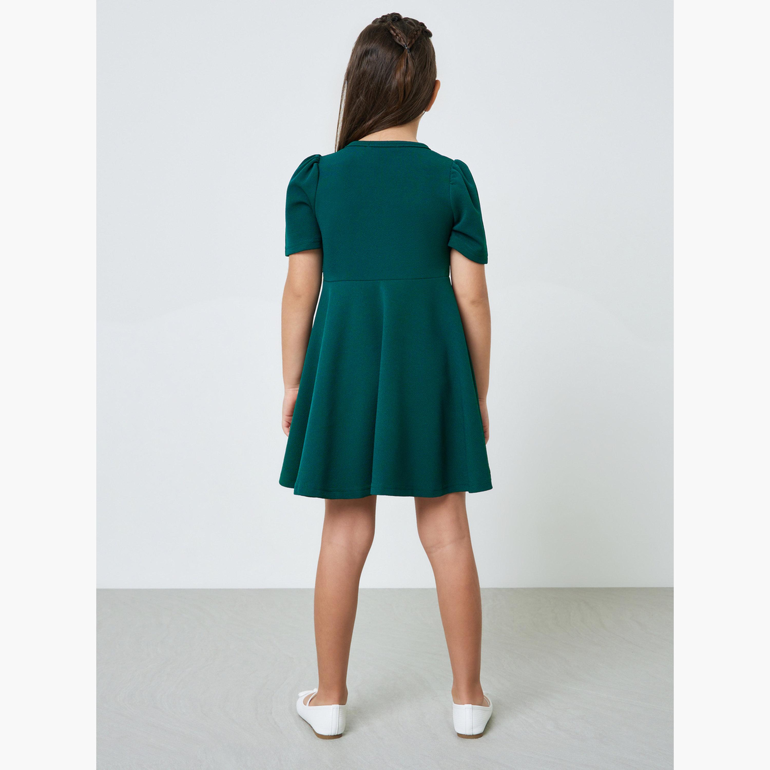 فستان مزين بأكمام منفوخة للبنات-girls-clothing-bottoms-skirts-image-3