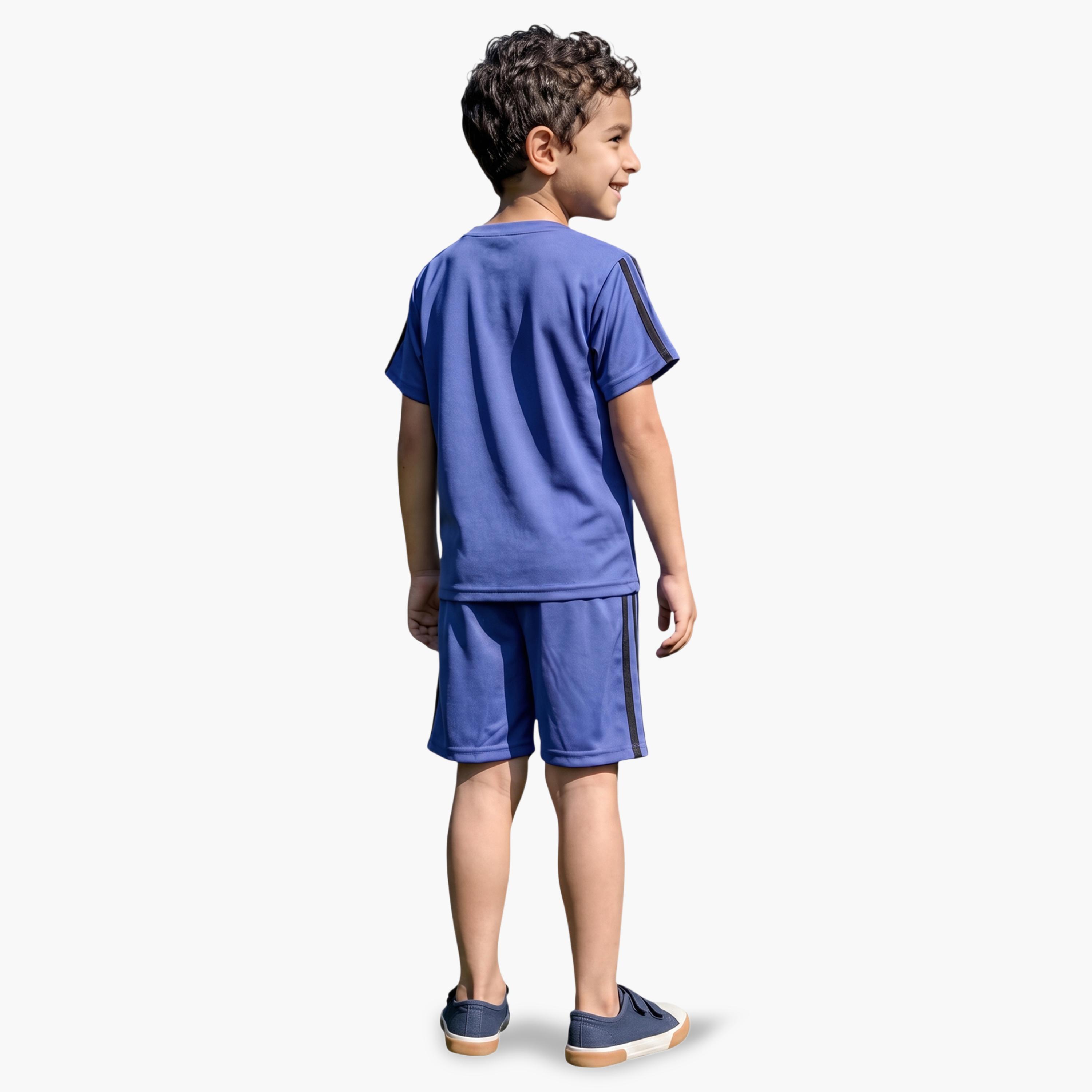 Globus X Styli Kids Blue Graphic Print T-Shirt and Shorts Set-boys-clothing-setsandcoords-image-3