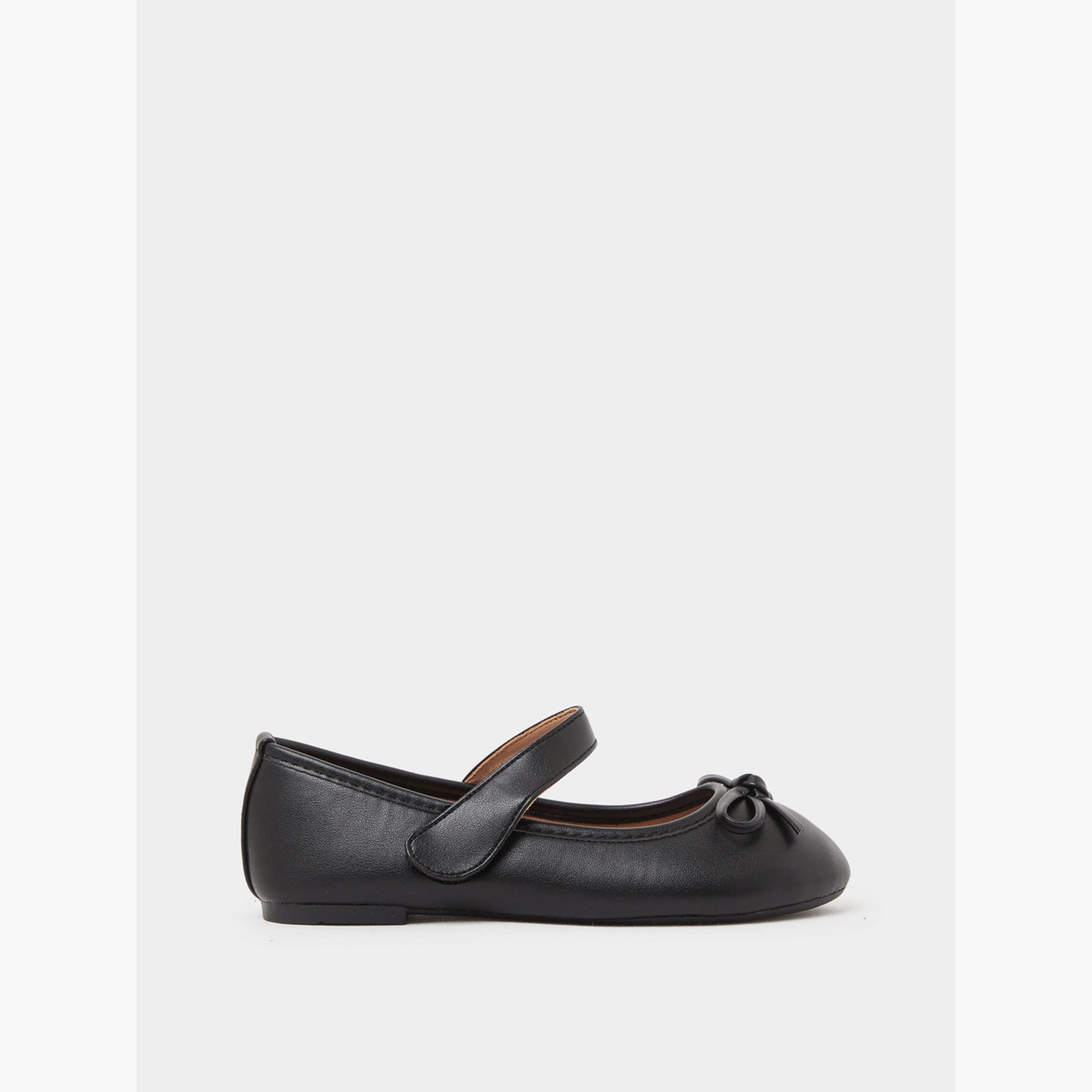 حذاء باليرينا بشريط لاصق وتفاصيل فيونكة للبنات-girls-shoes-ballerinas-image-2