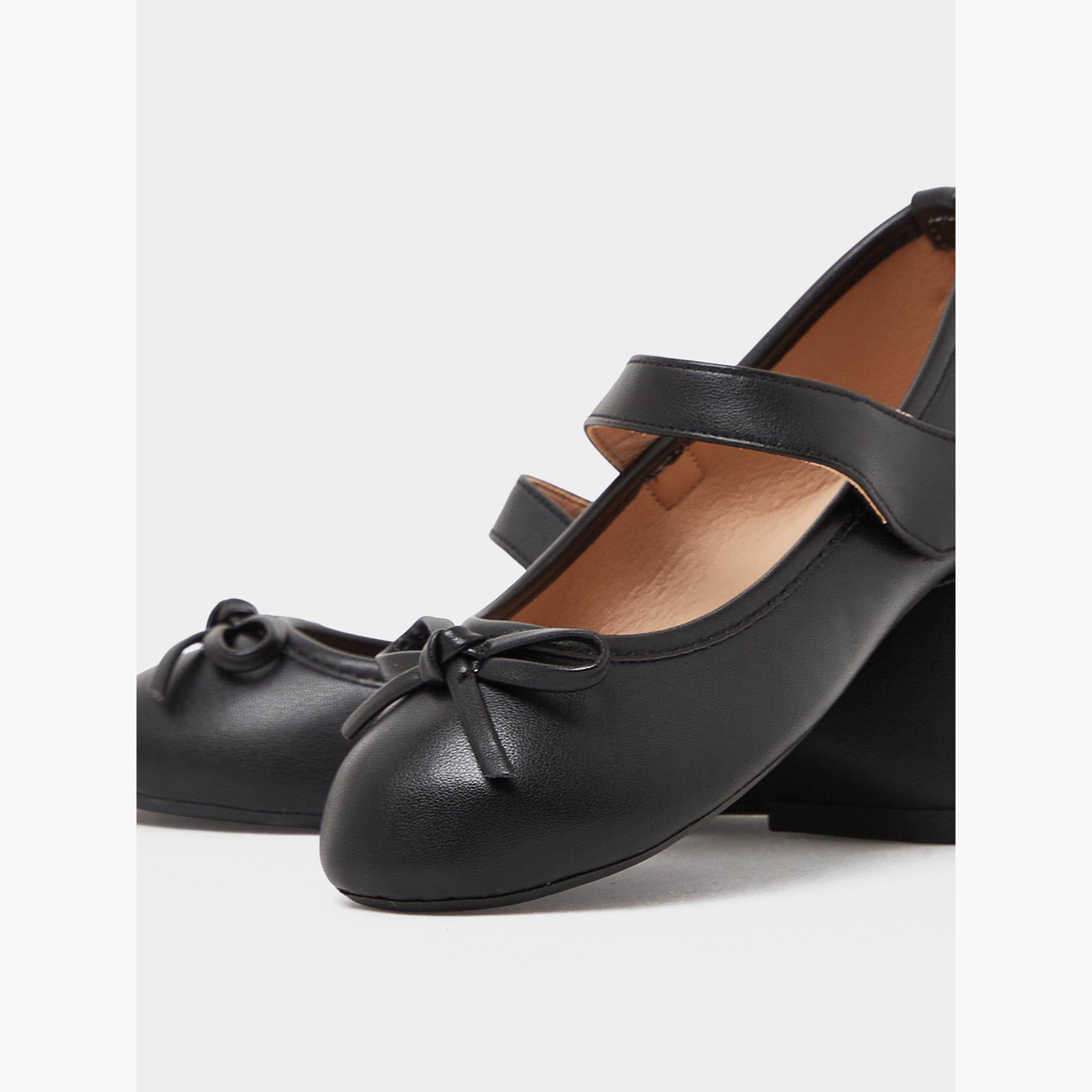 Styli Girls Bow Detail Velcro Ballerina Shoes-girls-shoes-ballerinas-image-4