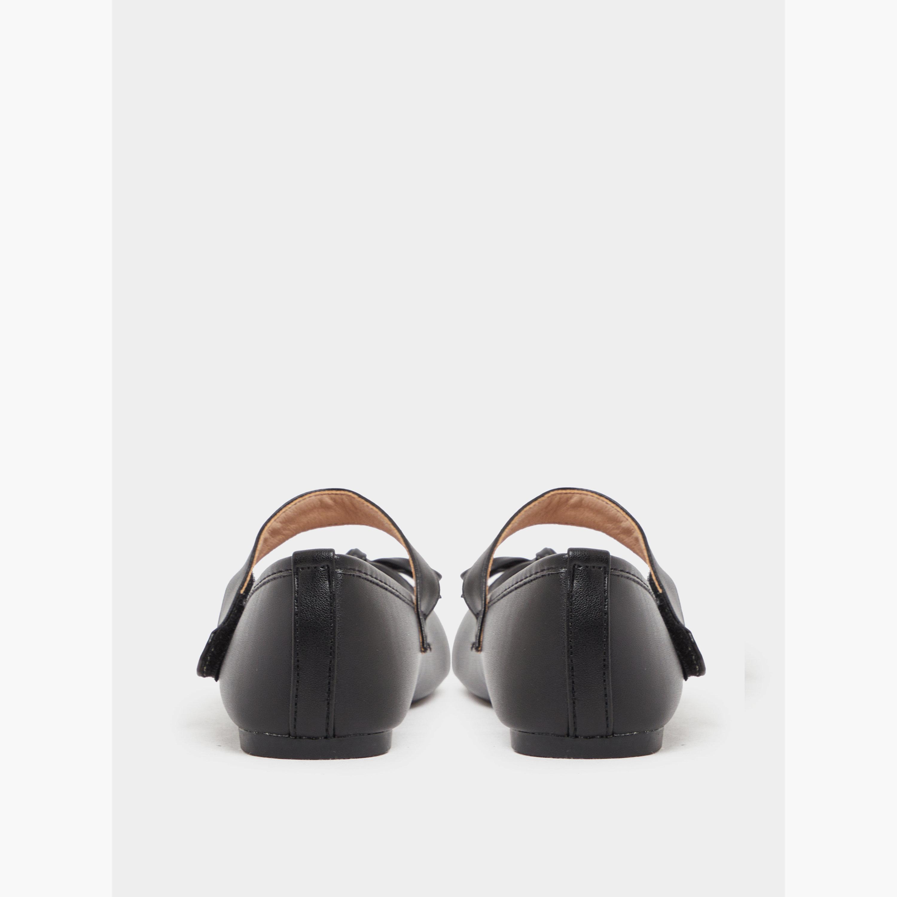 حذاء باليرينا بشريط لاصق وتفاصيل فيونكة للبنات-girls-shoes-ballerinas-image-5