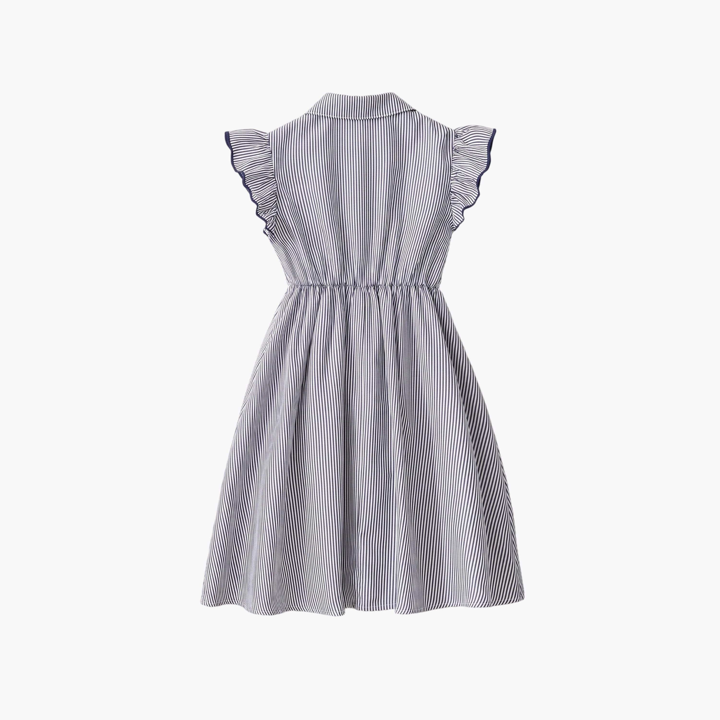 فستان مخطط بحافة واسعة وأكمام كشكش-girls-clothing-dressesandjumpsuits-image-4