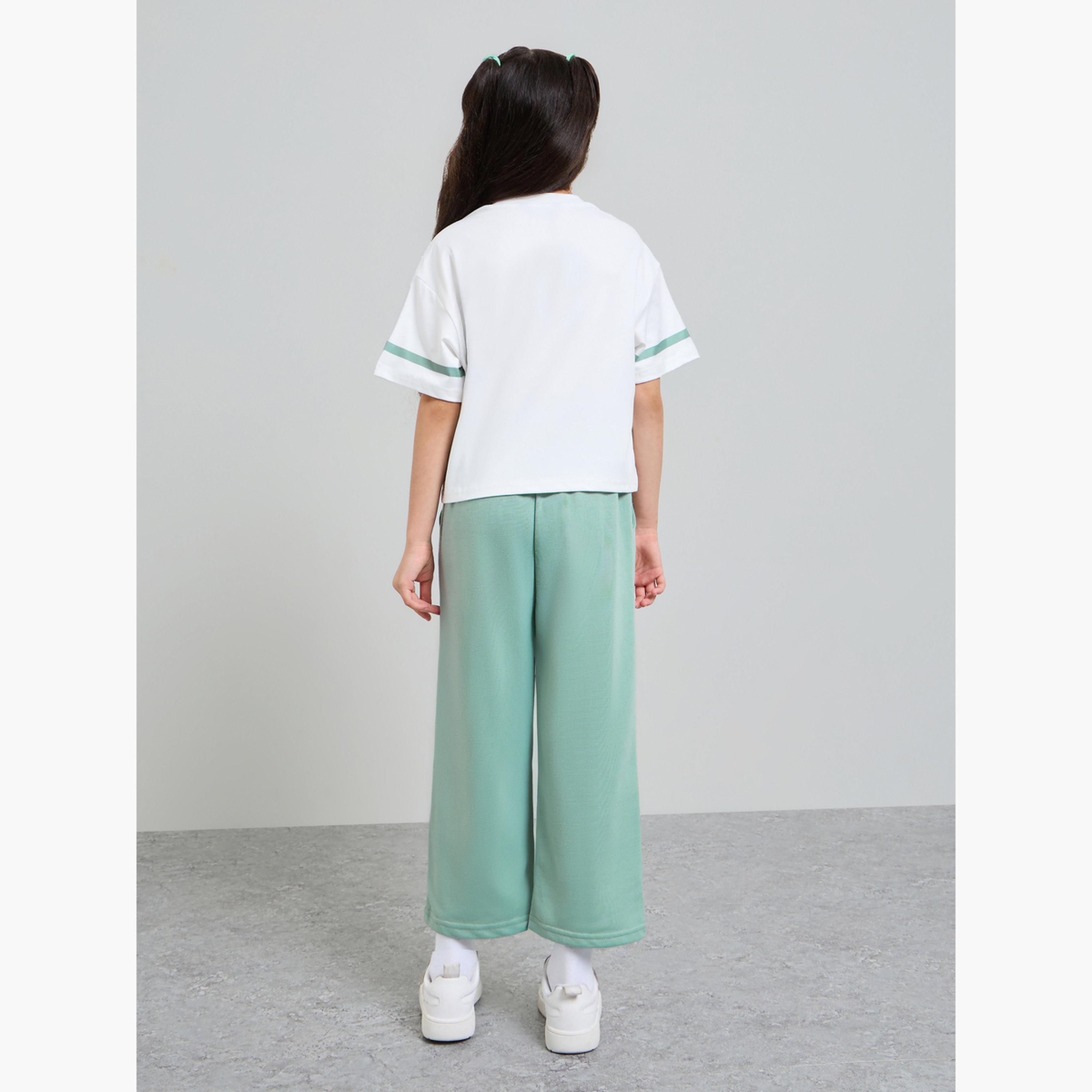 Styli Girls Printed Short Sleeves T-Shirt and Contrast Jogger Set-girls-clothing-setsandcoords-image-3