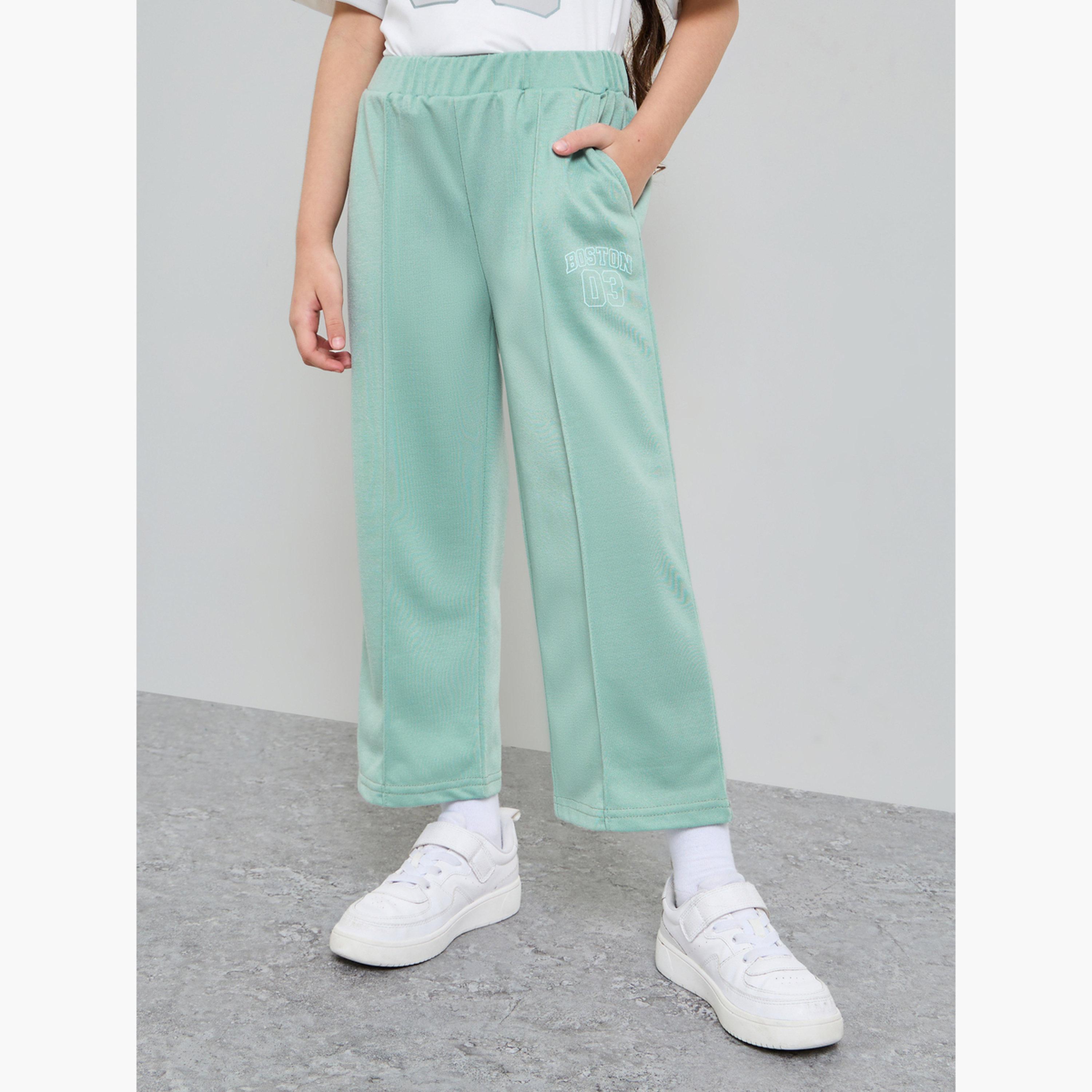 Styli Girls Printed Short Sleeves T-Shirt and Contrast Jogger Set-girls-clothing-setsandcoords-image-4