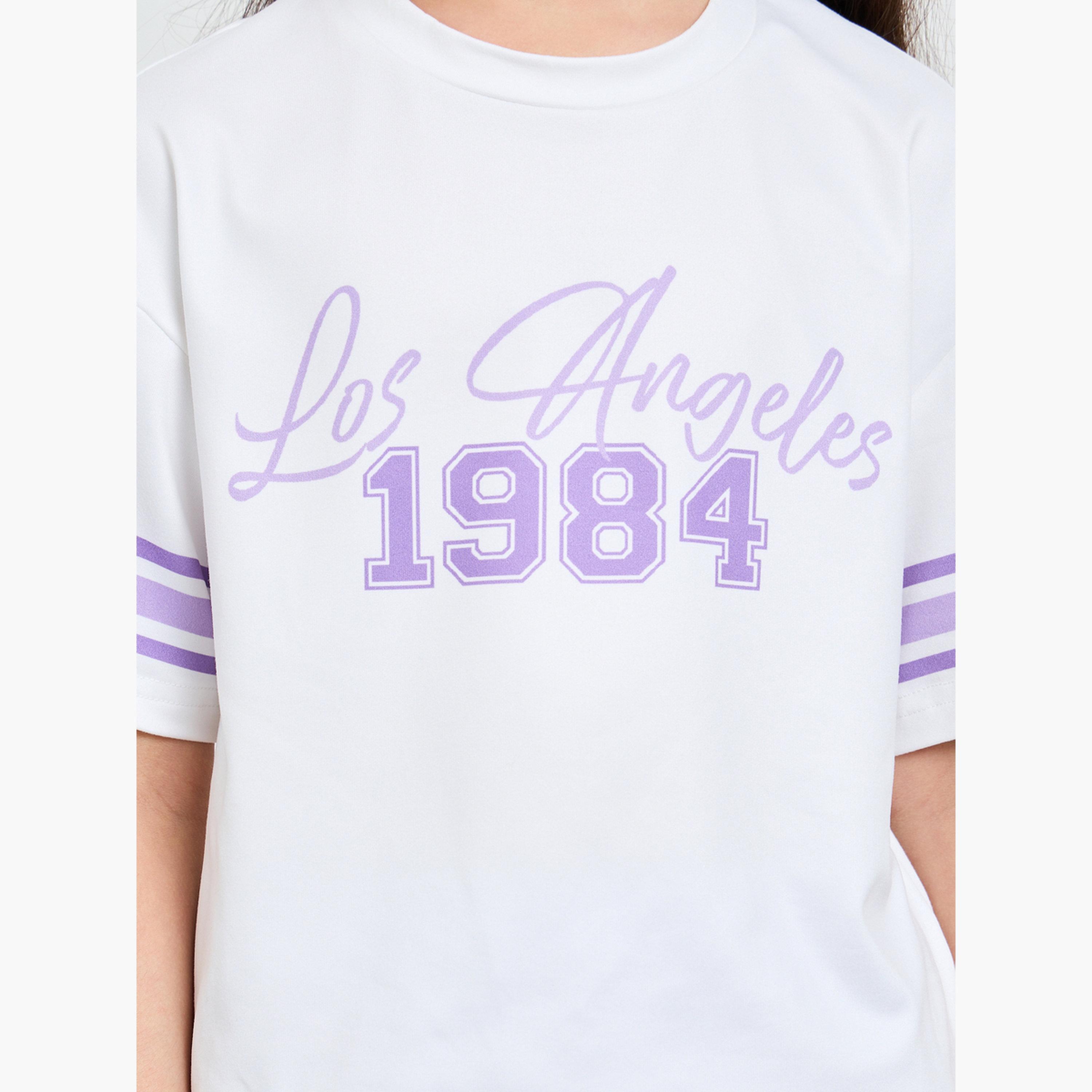 Styli Girls Printed Short Sleeves T-Shirt and Contrast Jogger Set-girls-clothing-setsandcoords-image-5