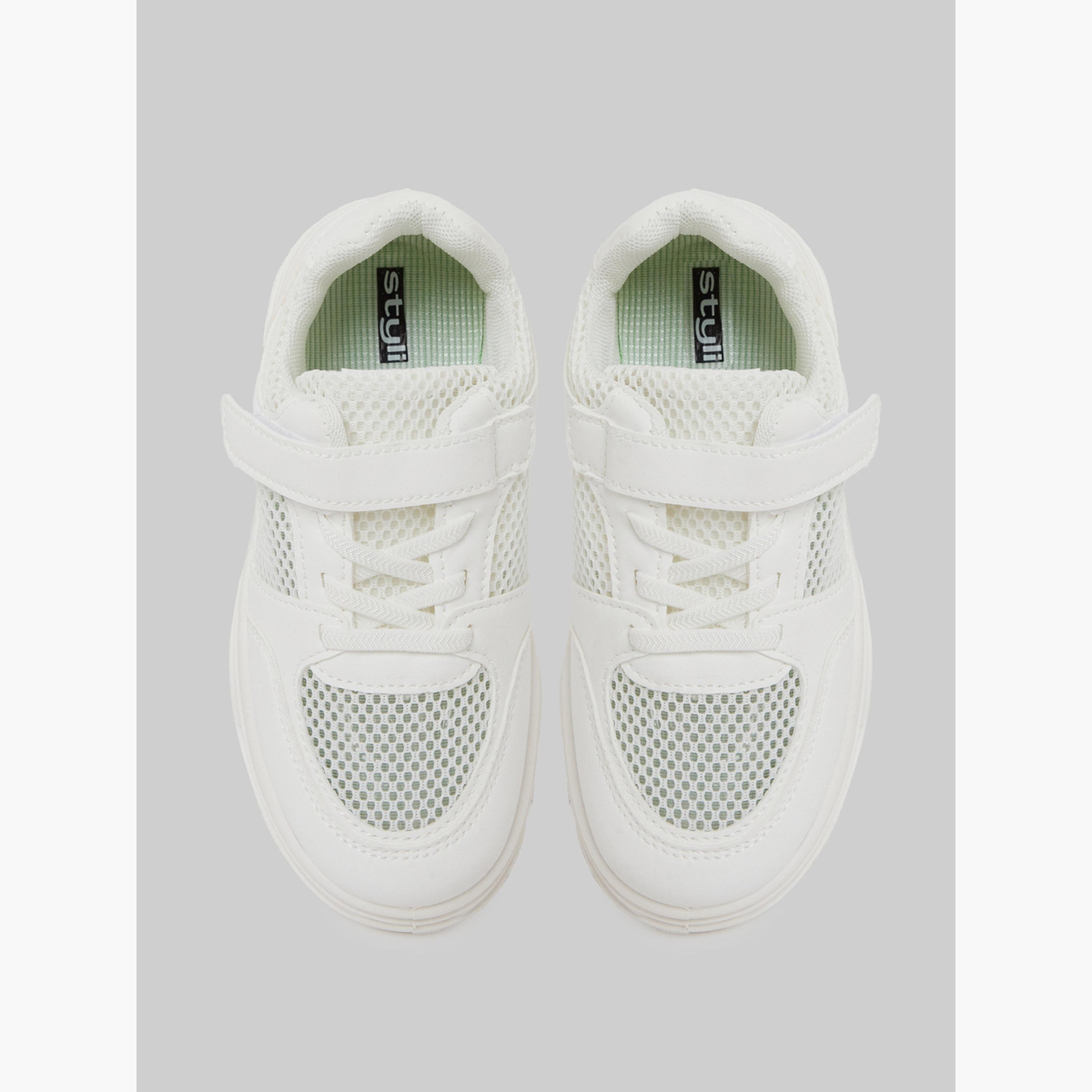 Styli Girls Mesh Panel Hook and Loop Sneakers-girls-shoes-sneakers-image-3