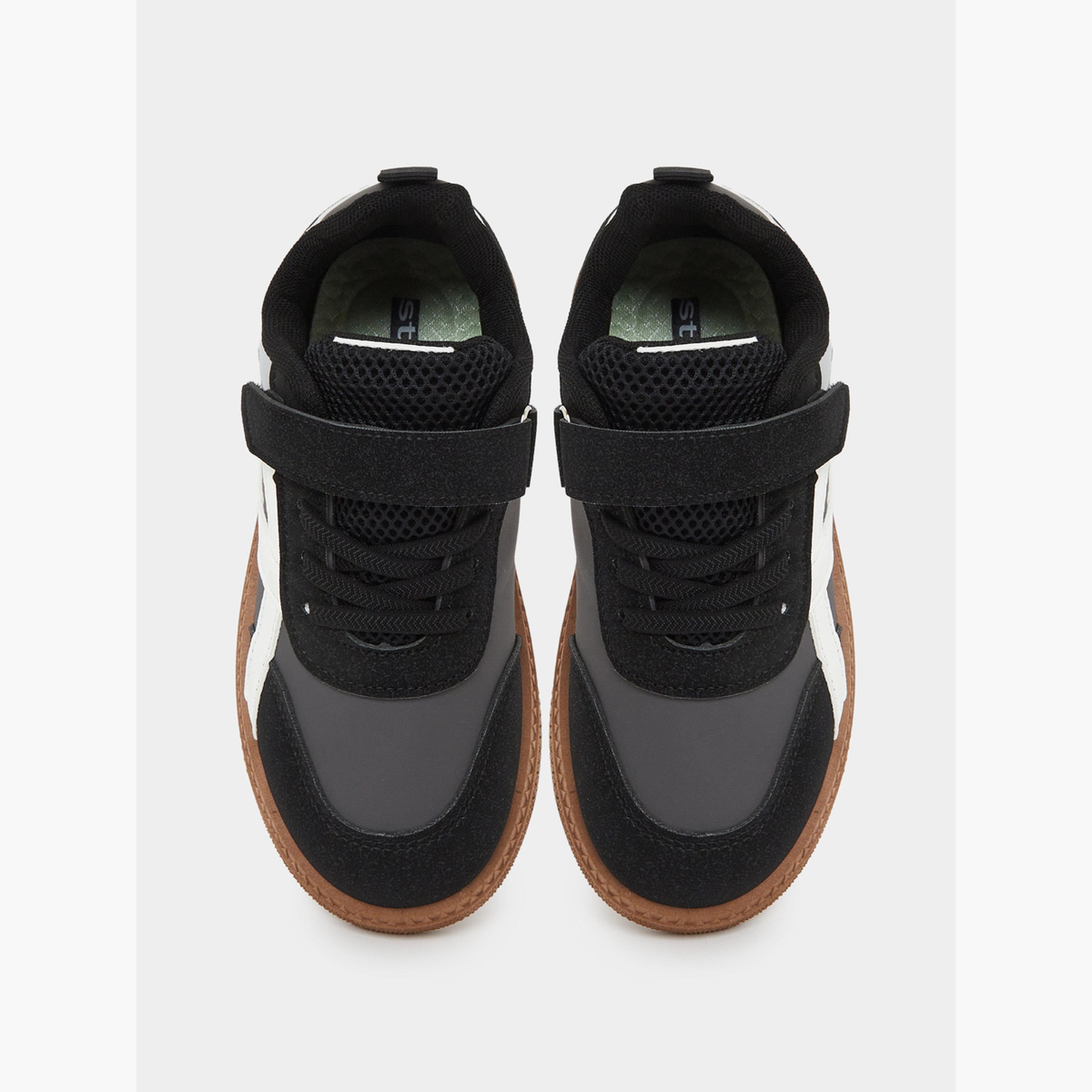 حذاء رياضي بنمط كتل الالوان بشريط لاصق للأولاد-boys-shoes-sneakers-image-3