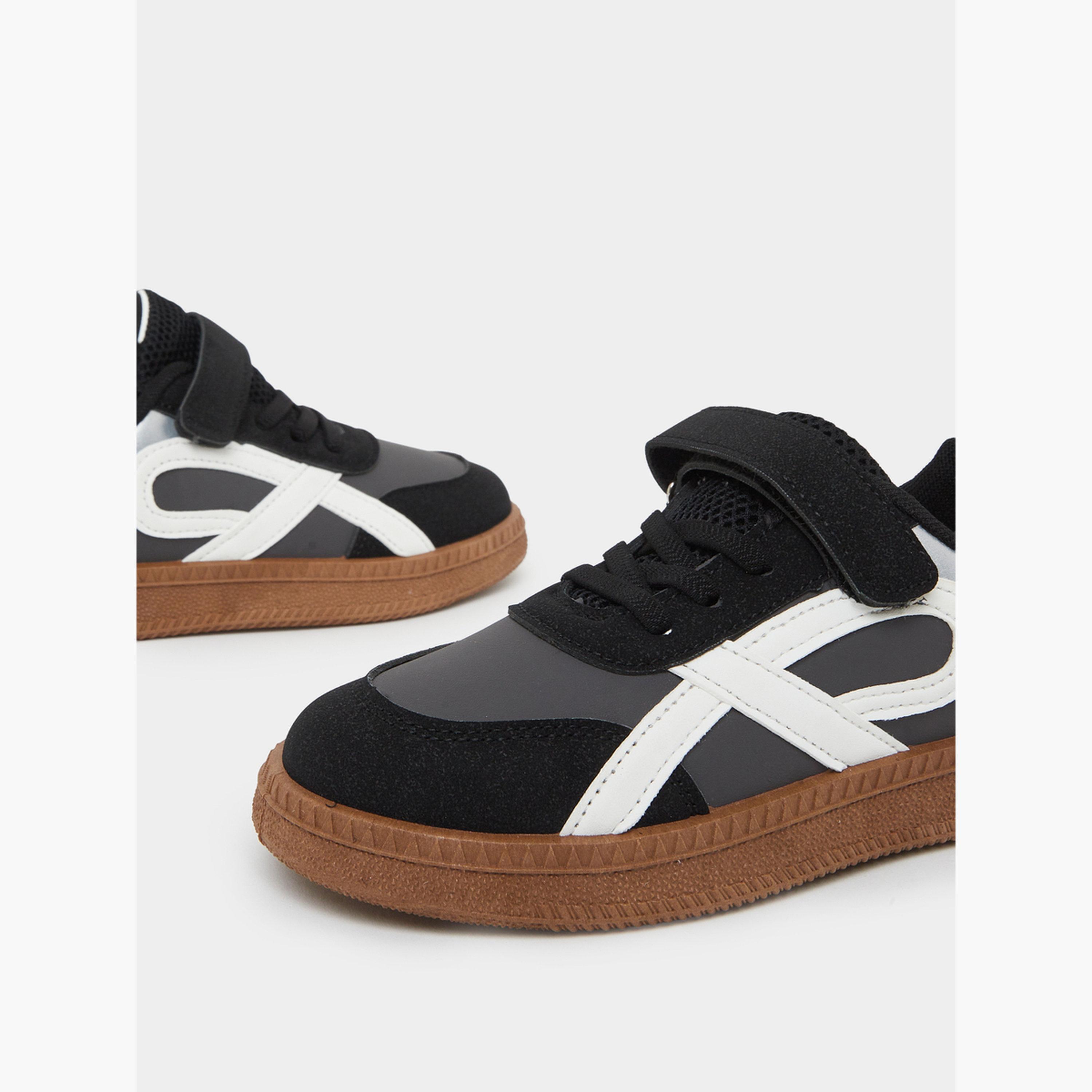 حذاء رياضي بنمط كتل الالوان بشريط لاصق للأولاد-boys-shoes-sneakers-image-4