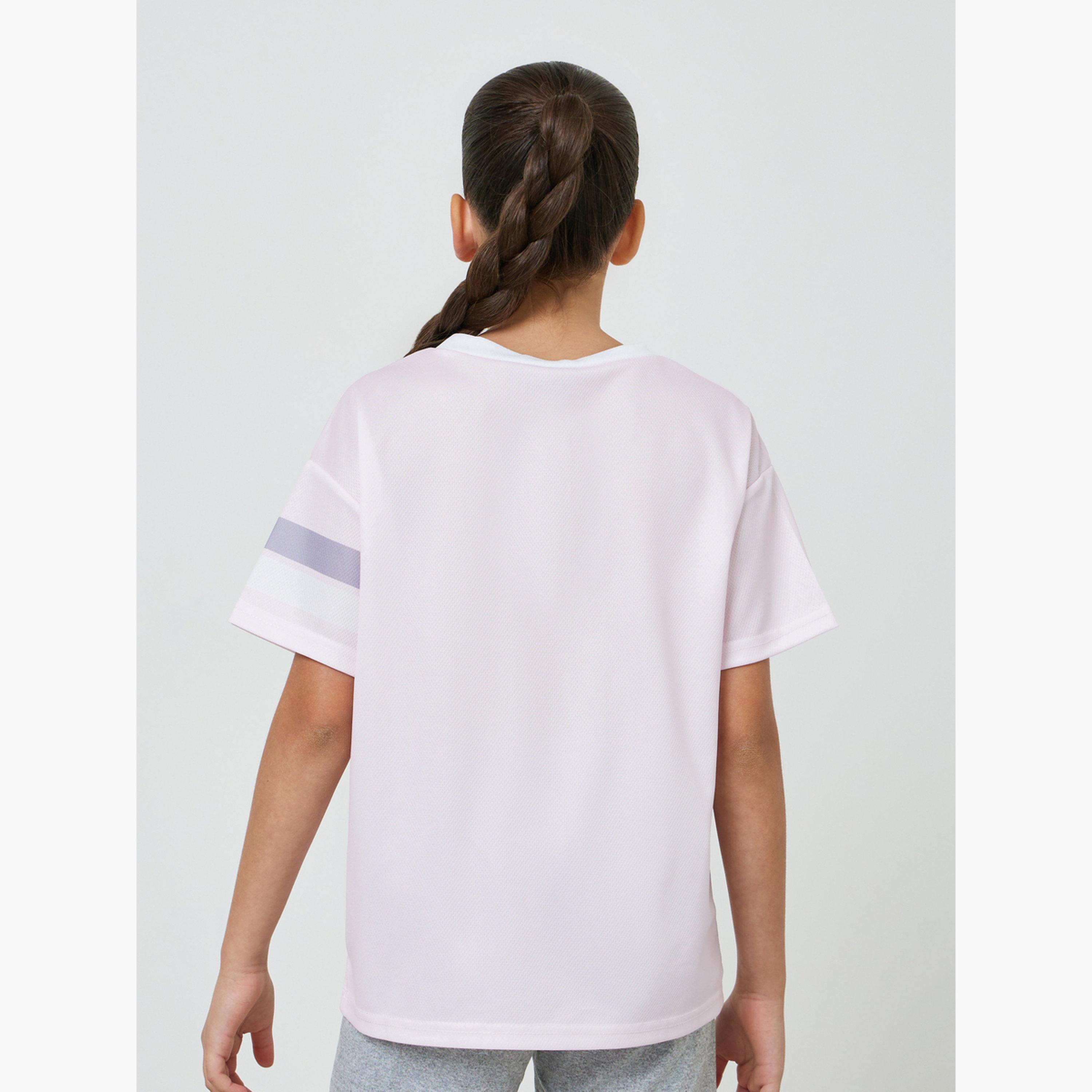 تيشيرت واسع بطبعة فارسيتي للبنات-girls-clothing-tshirts-image-4