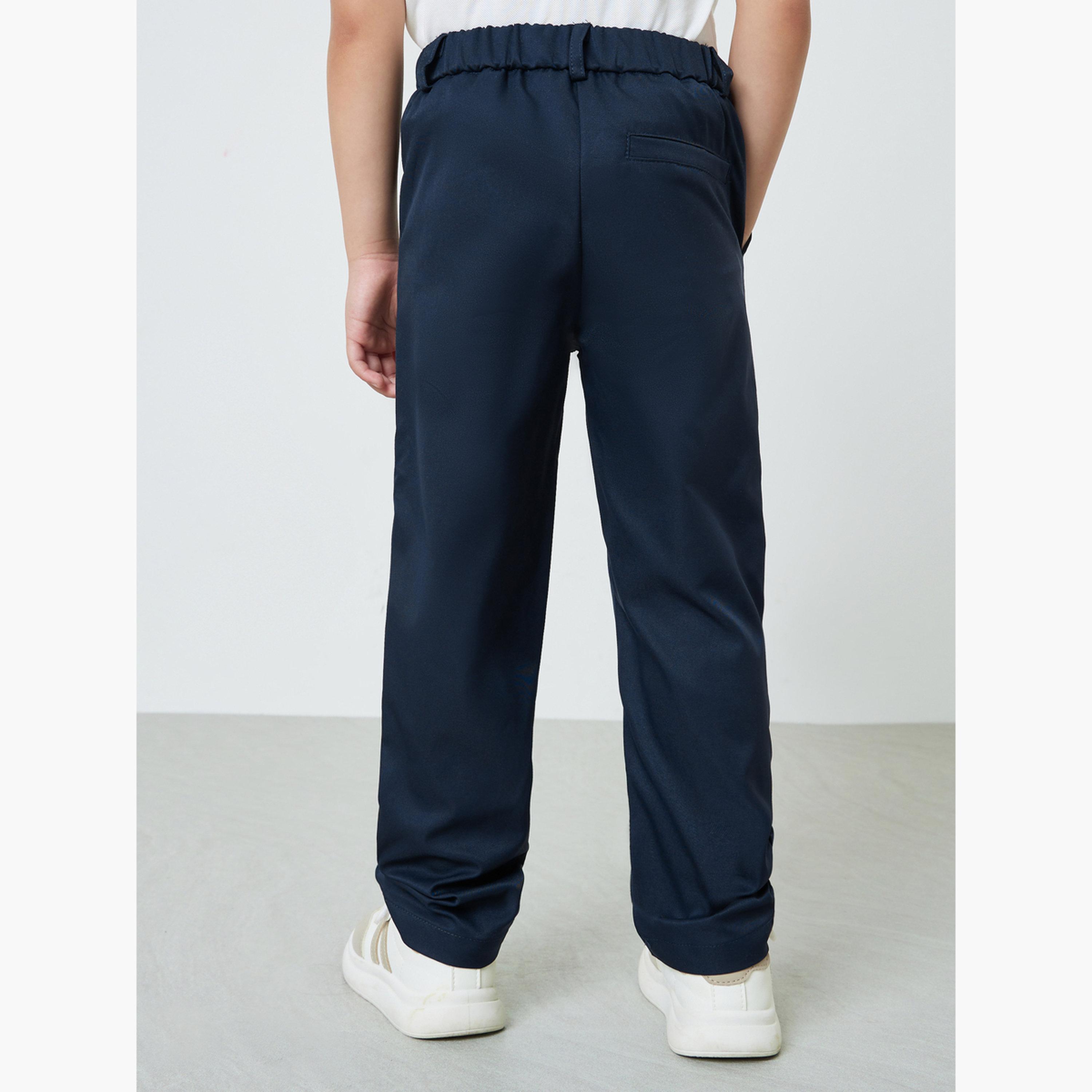ستايلي - بنطال رجالي أزرق داكن سادة بقصة عادية وجيب جانبي-boys-clothing-bottoms-trousers-image-4