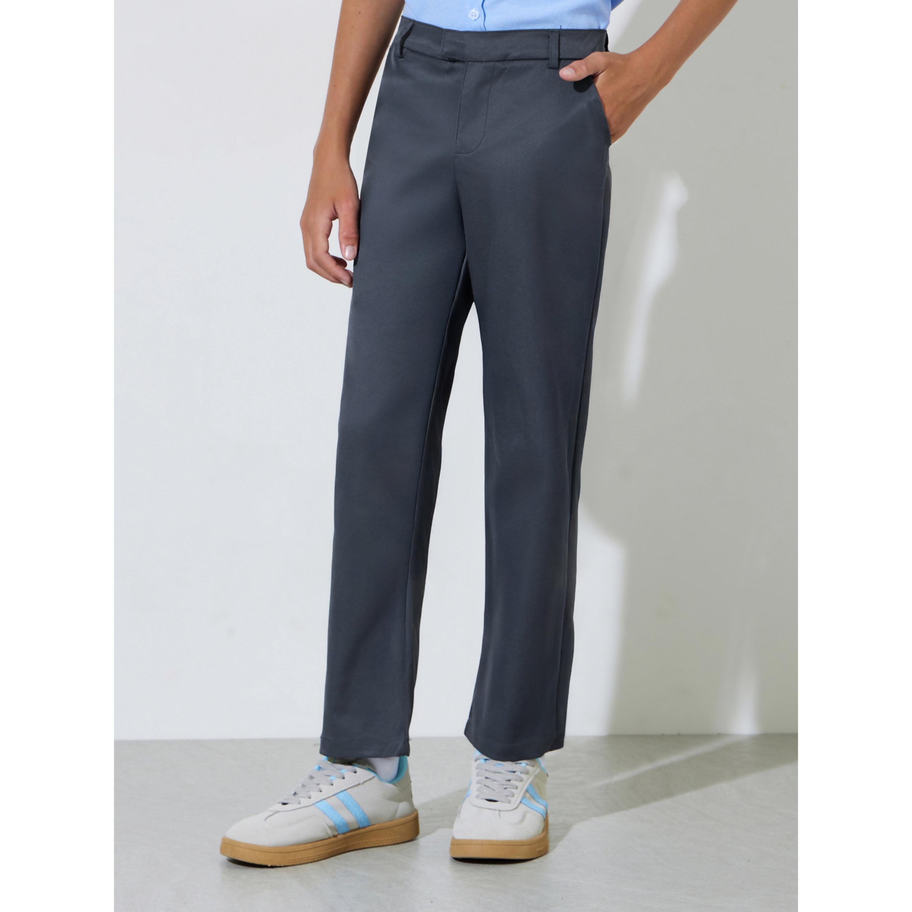 بنطال سادة بقصة مستقيمة للأولاد الكبار-boys-clothing-bottoms-trousers-image-1