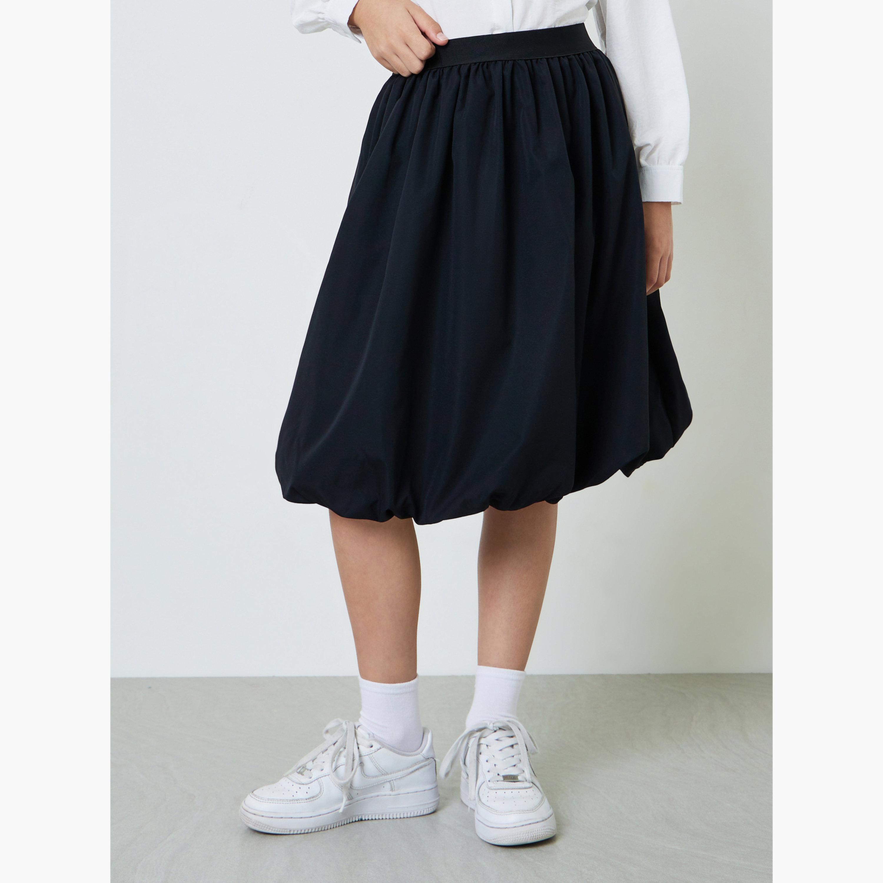 ستايلي - تنورة قصيرة تصل إلى الركبة بحافة منتفخة للفتيات المراهقات-girls-clothing-bottoms-skirts-image-1