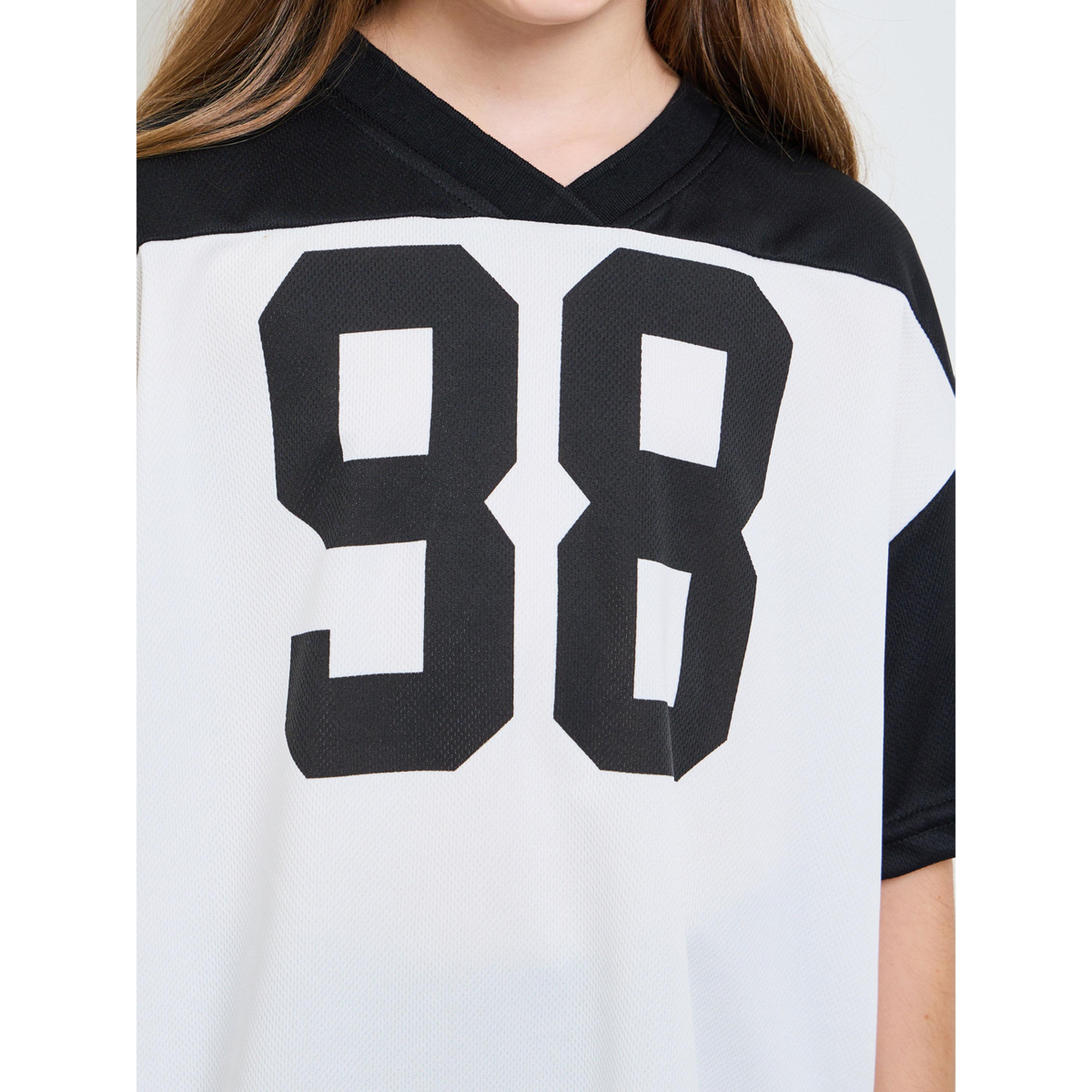 Styli Teen Girls White Printed V-Neck T-Shirt-girls-clothing-tshirts-image-4