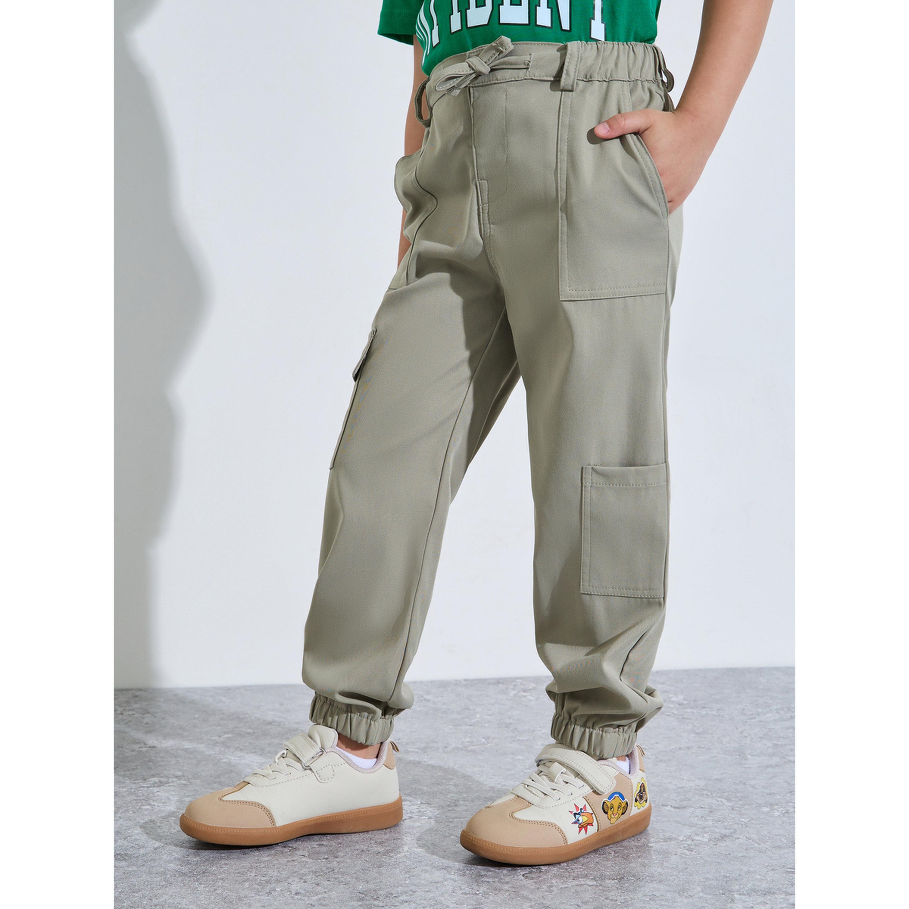 جوغر كارجو بخصر مطاطي بلون سادة للأولاد-boys-clothing-bottoms-joggersandtrackpants-image-1