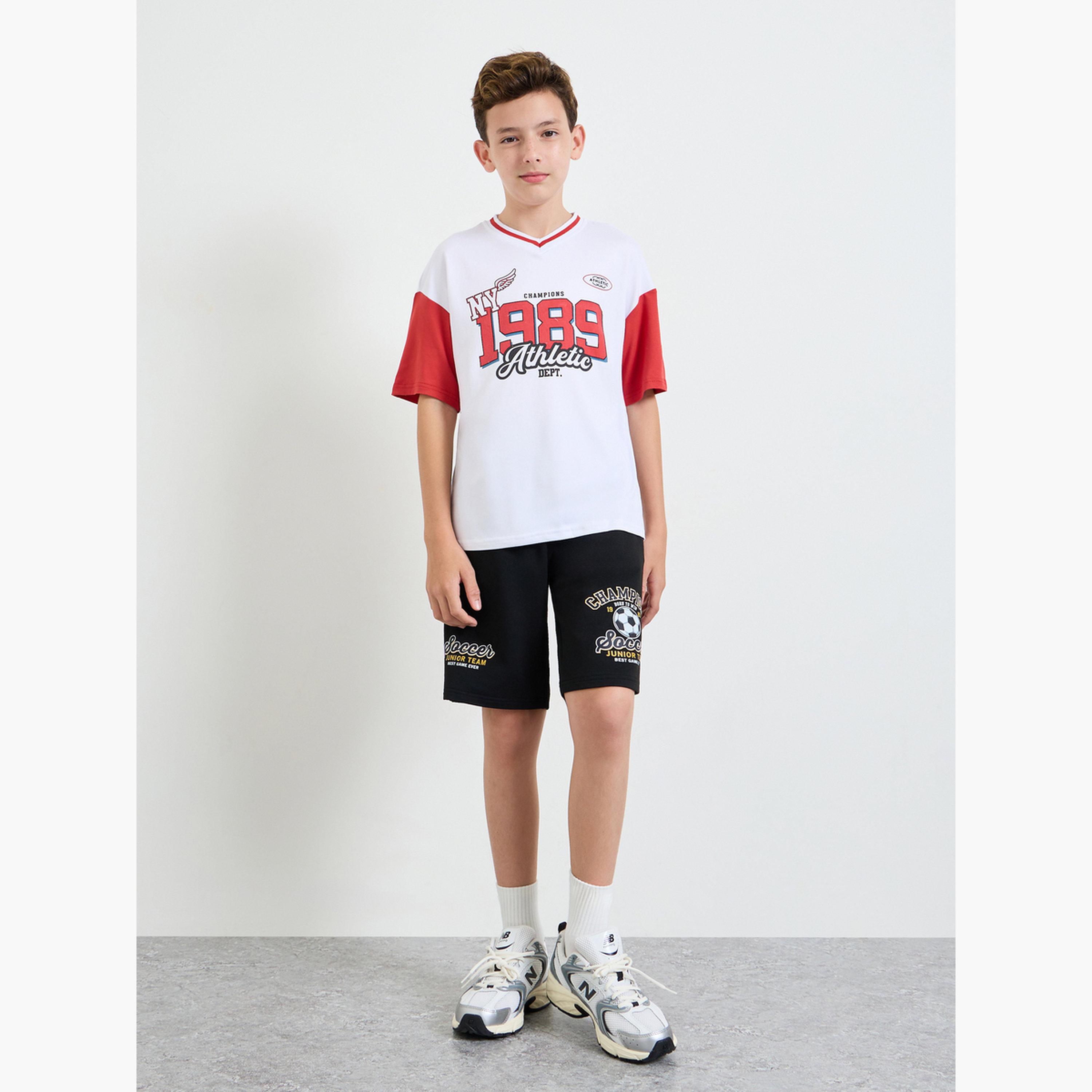 Styli Boys Printed V Neck Jersey T-Shirt-boys-clothing-tshirtsandpolos-image-2