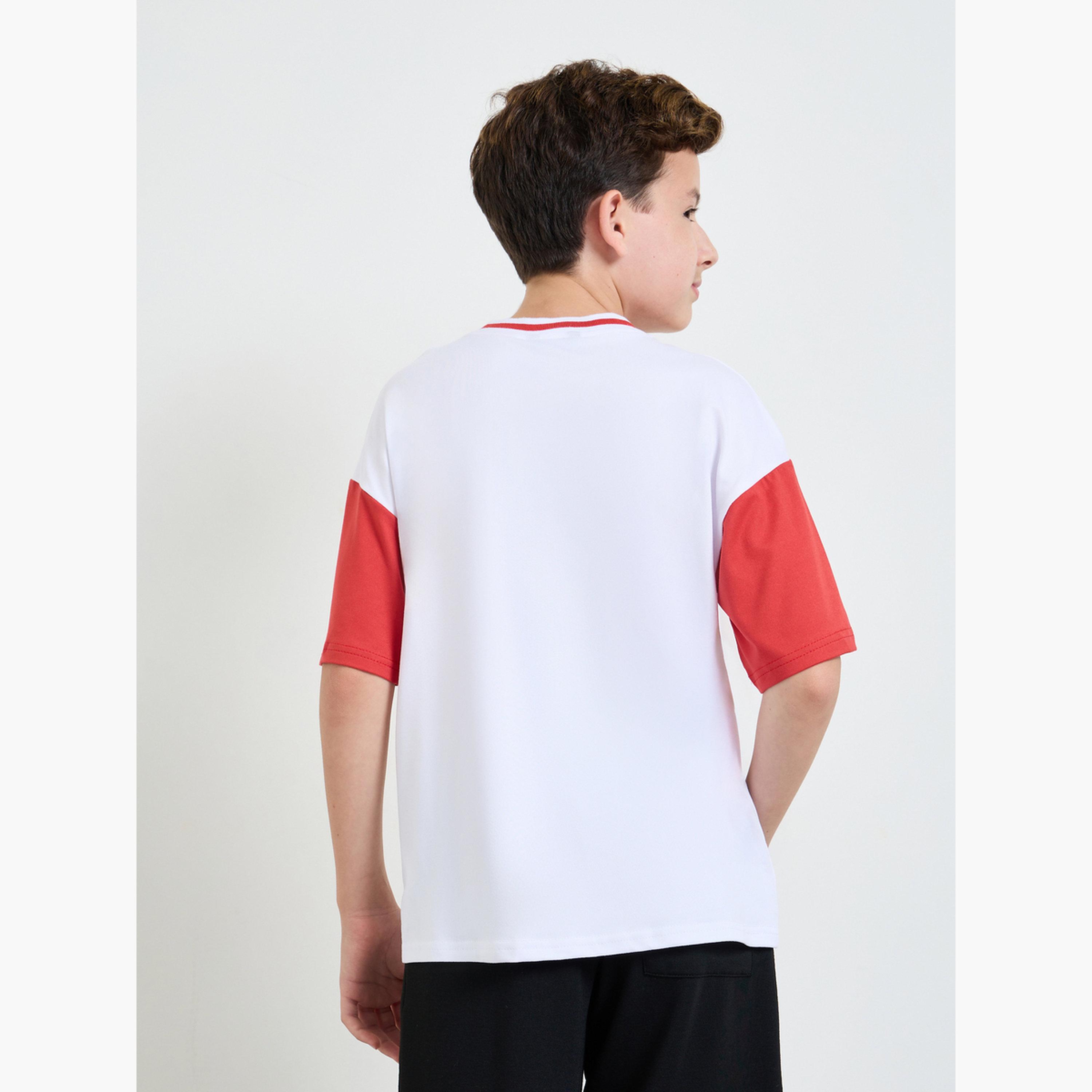 Styli Boys Printed V Neck Jersey T-Shirt-boys-clothing-tshirtsandpolos-image-4